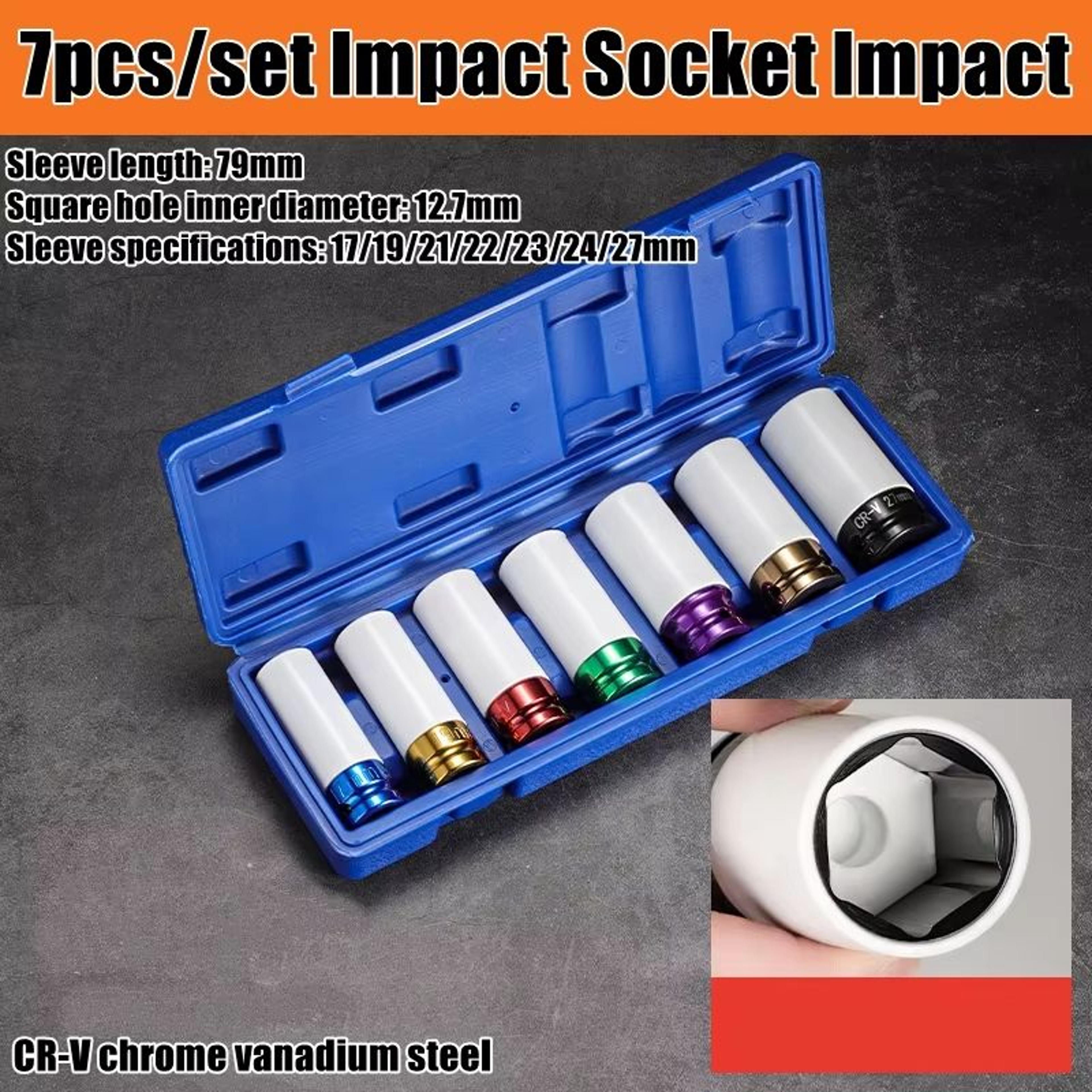 12Inch Drive Thin Wall Deep Impact Socket Set With Wheel Protectors 1116in78in 10