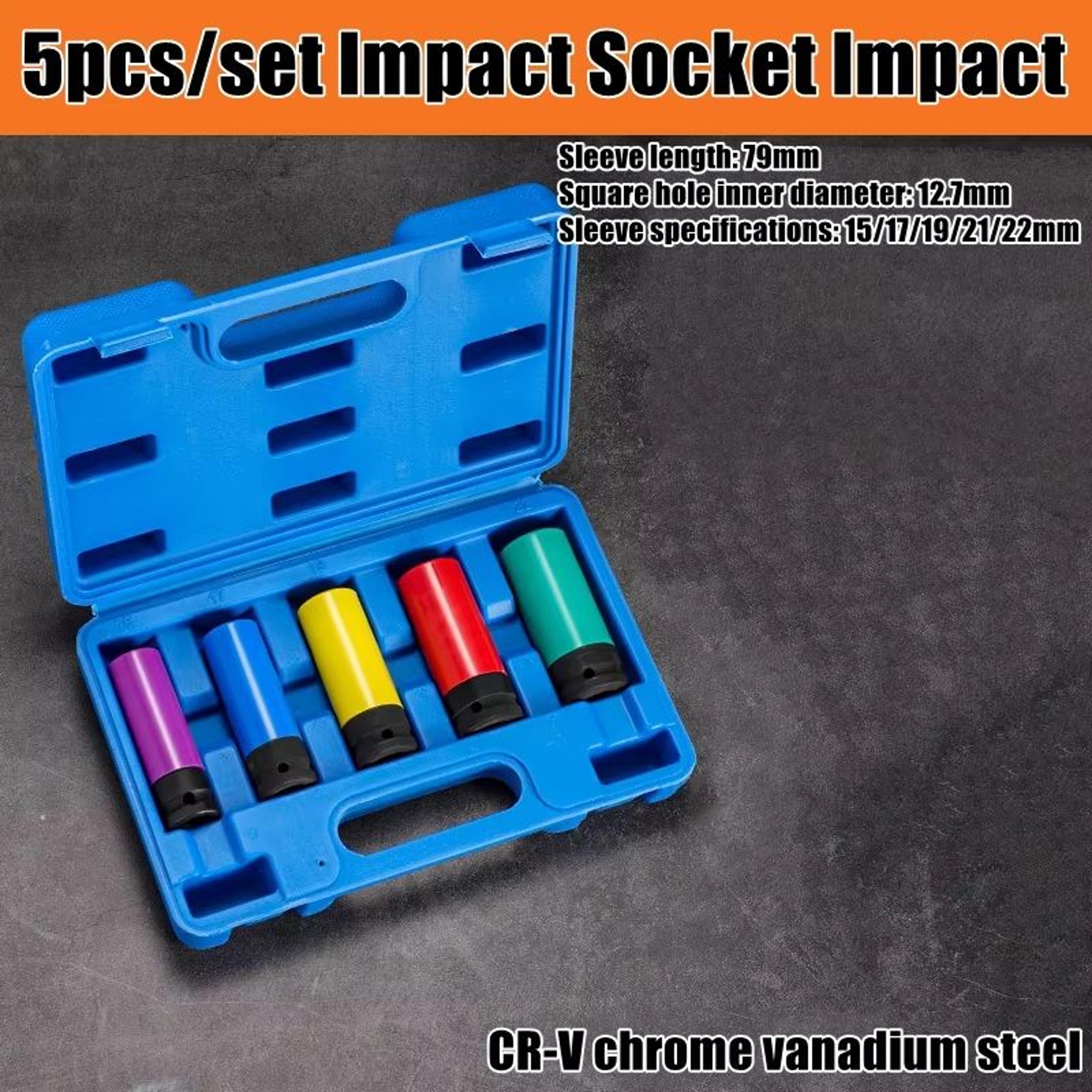 12Inch Drive Thin Wall Deep Impact Socket Set With Wheel Protectors 1116in78in 12