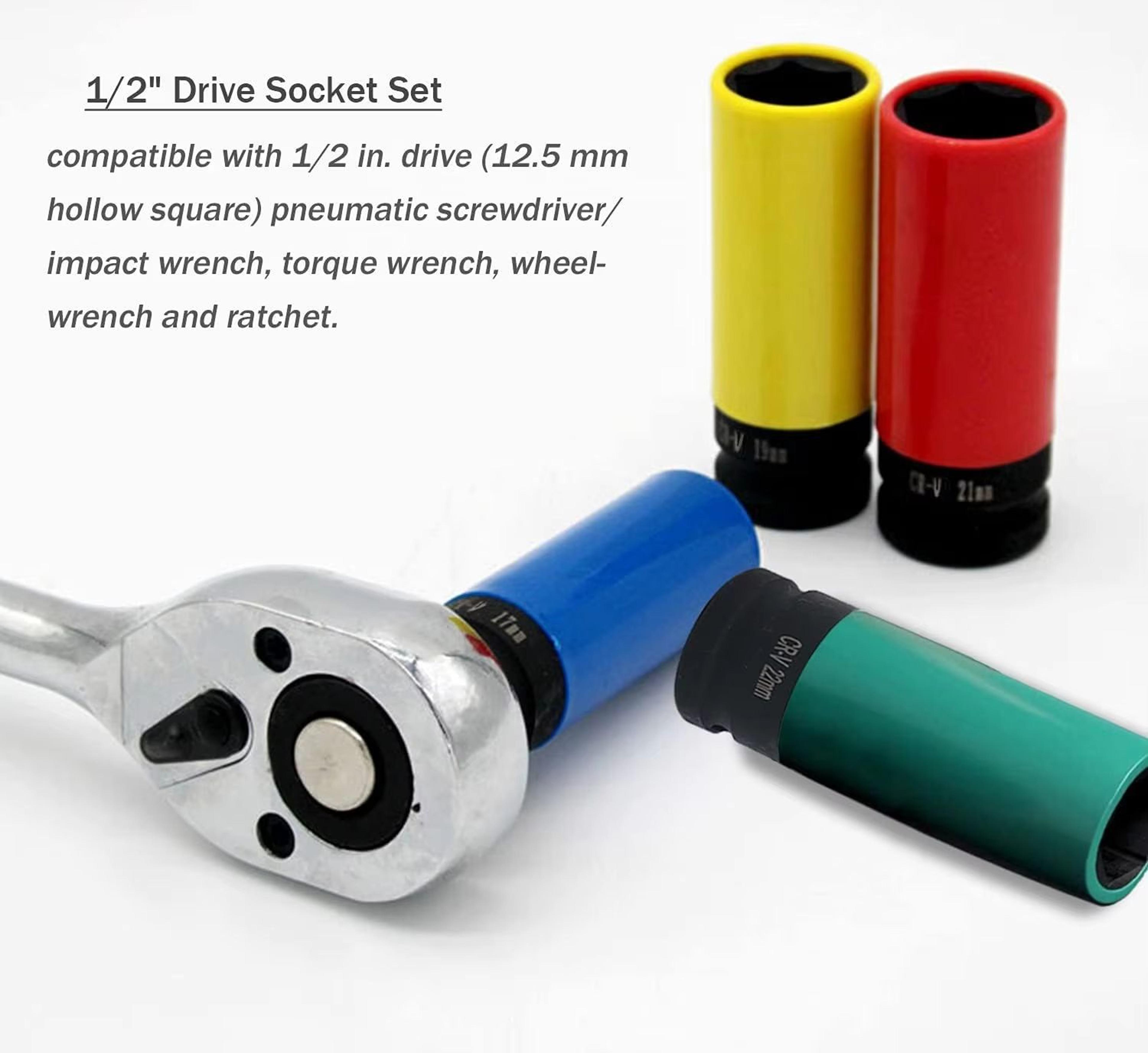 12Inch Drive Thin Wall Deep Impact Socket Set With Wheel Protectors 1116in78in 1