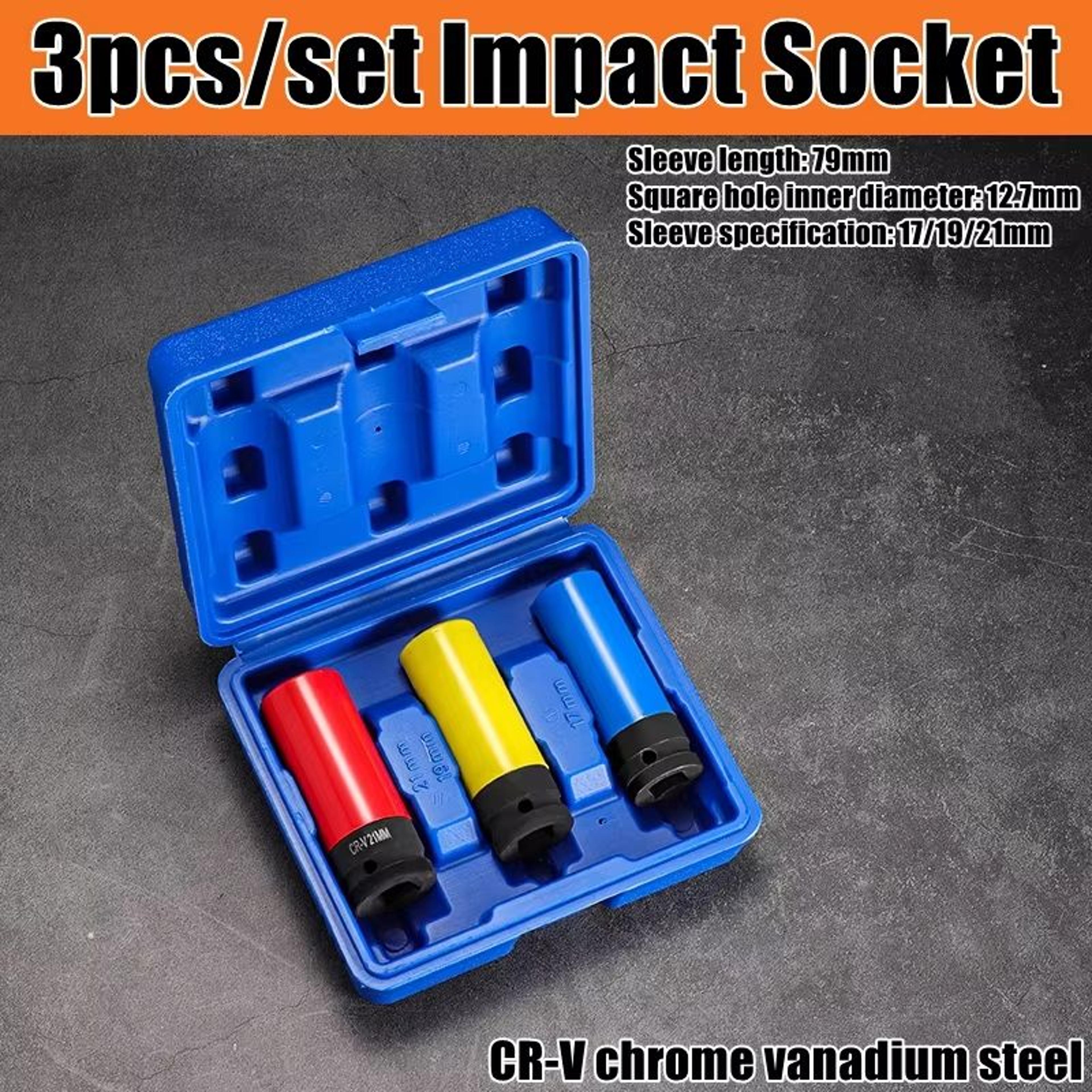 12Inch Drive Thin Wall Deep Impact Socket Set With Wheel Protectors 1116in78in 6