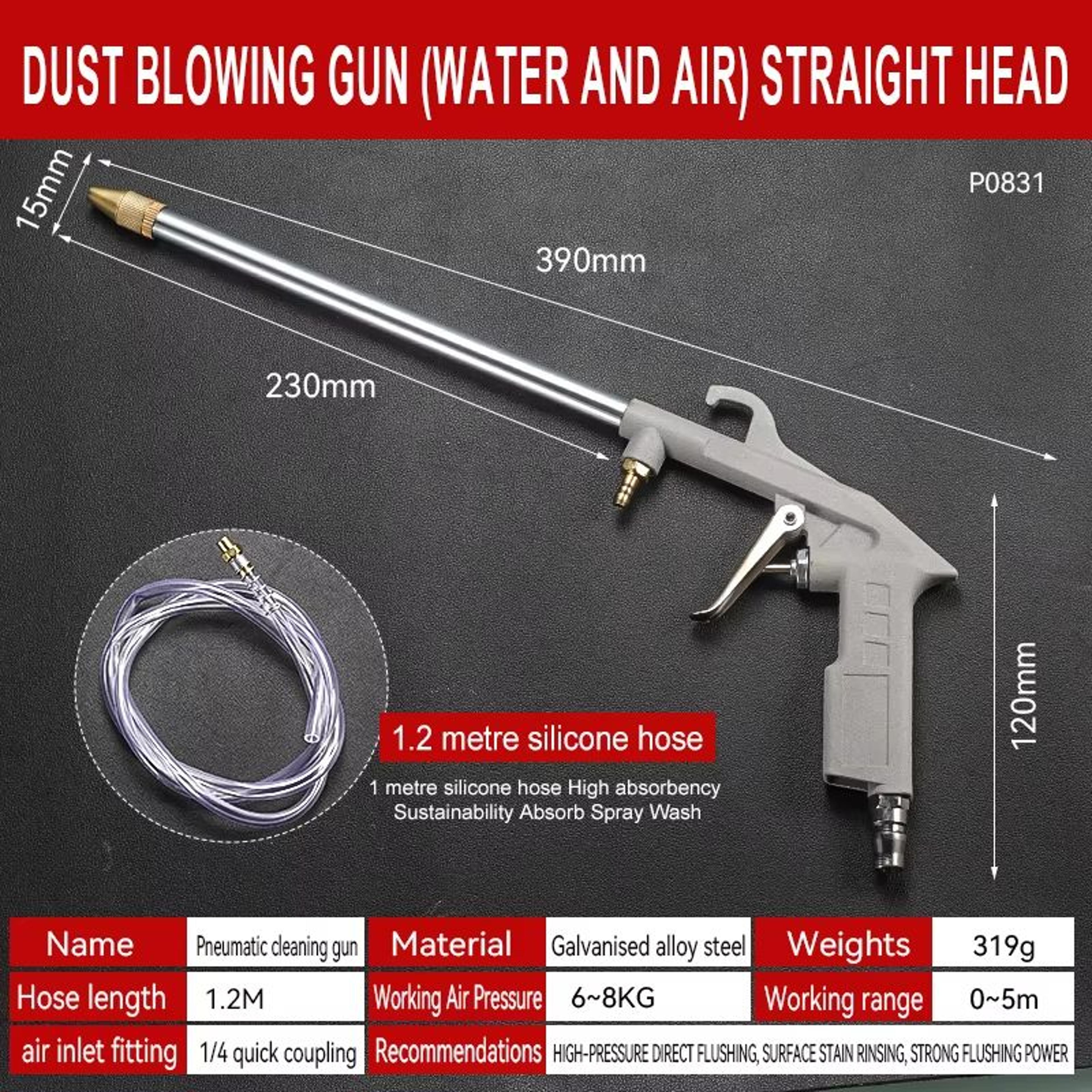DualPurpose Pneumatic HighPressure Cleaning Spray Gun With Adjustable Air Pressure 6
