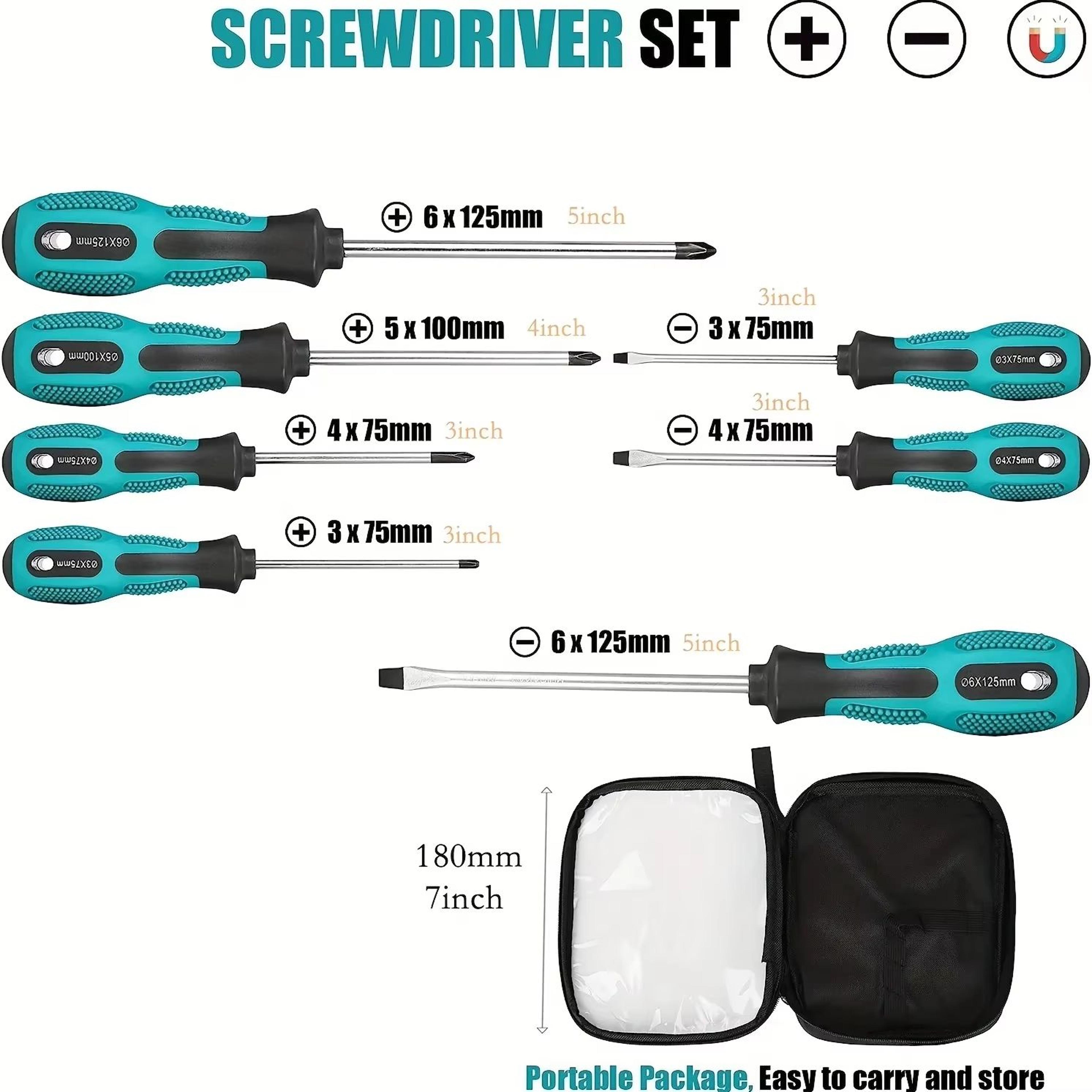 Professional Magnetic Screwdriver Set With Cushion Grip  5 Flat And 4 Phillips Tips 3