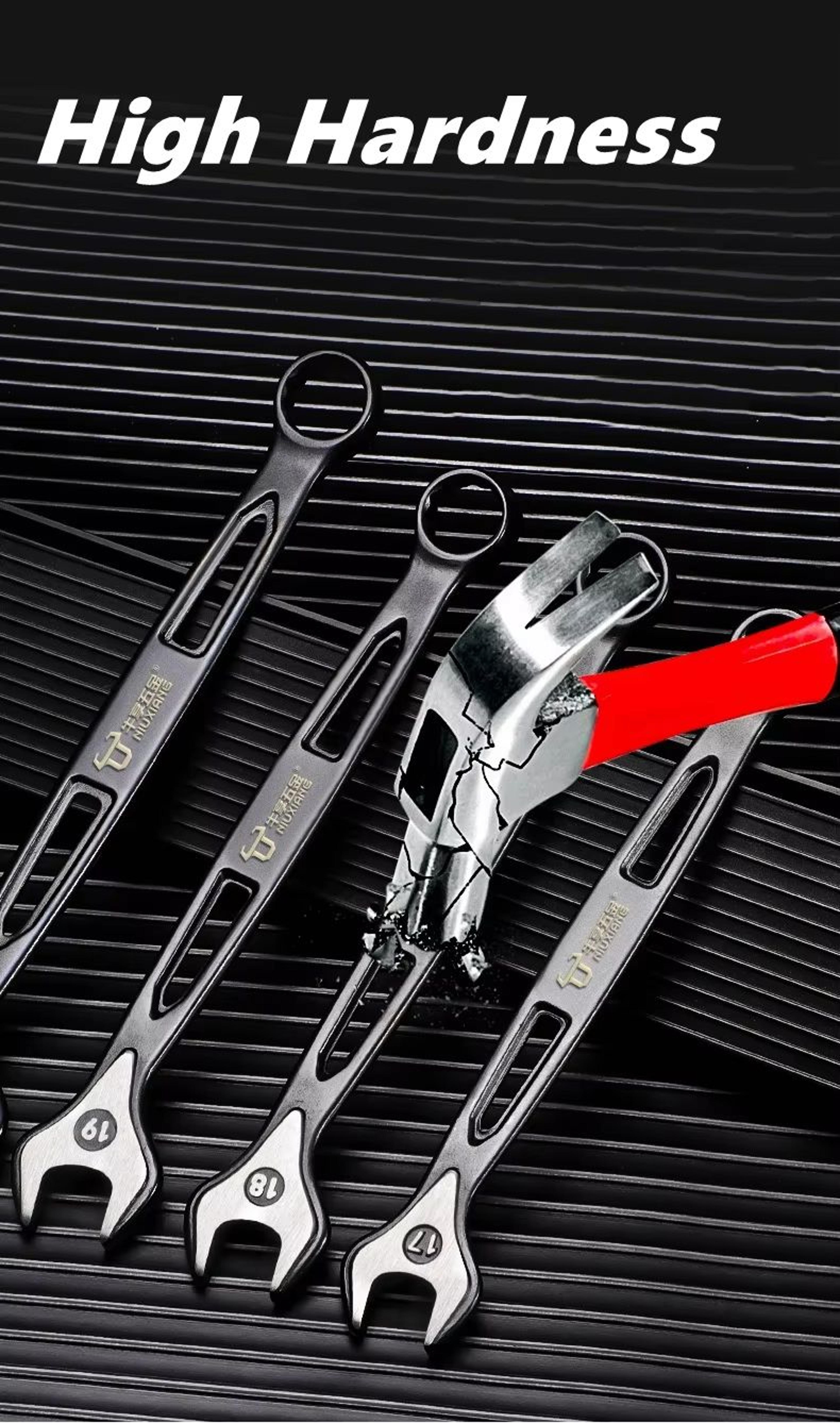 DualUse Plums Blossom Ratchet And OpenEnd Wrench Set 14in1516in Combination Spanners With Nut Cutte 1