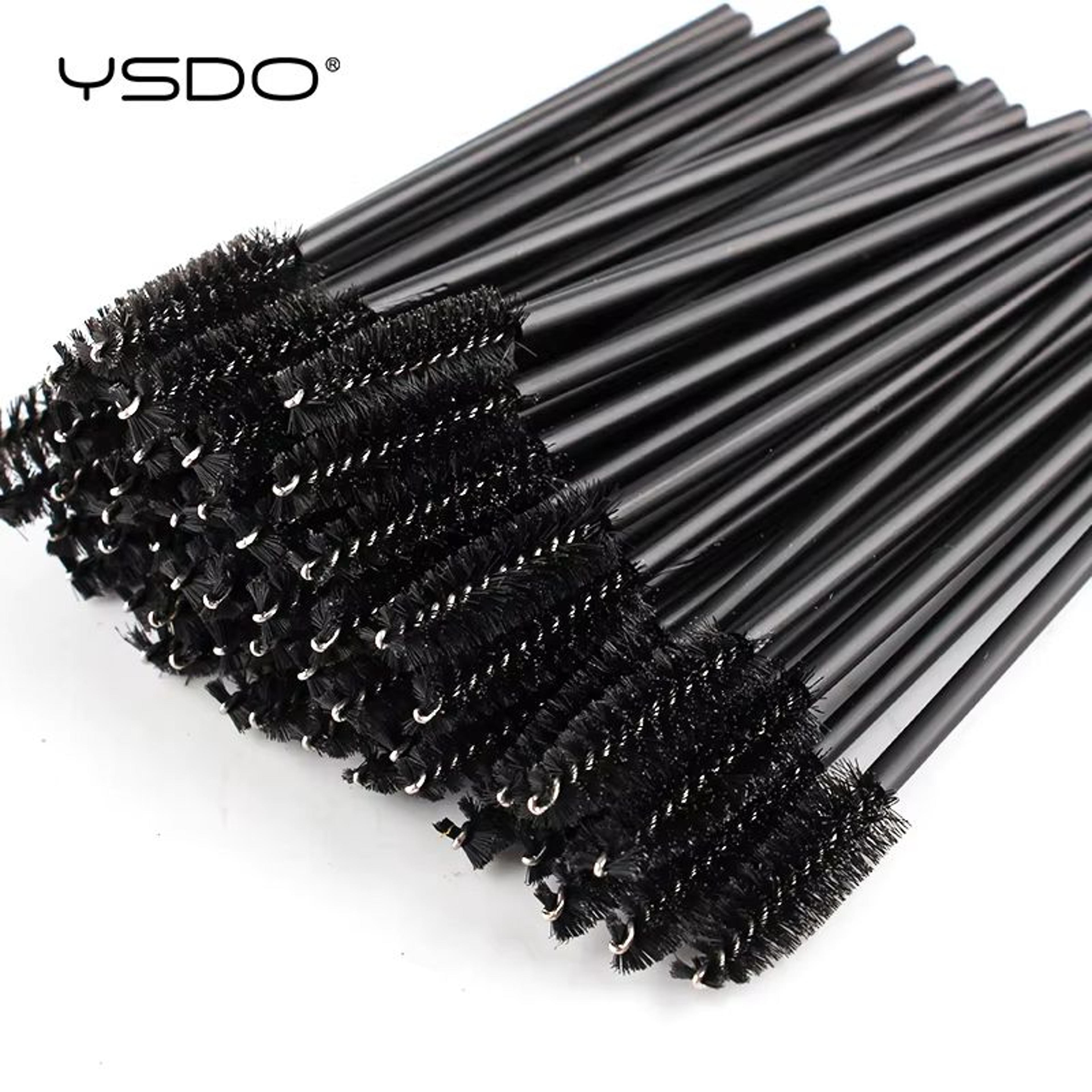 eye lash and eyebrow brushes 5/50 pieces – mascara wands and applicator spoolers for false eyelashes and brow grooming