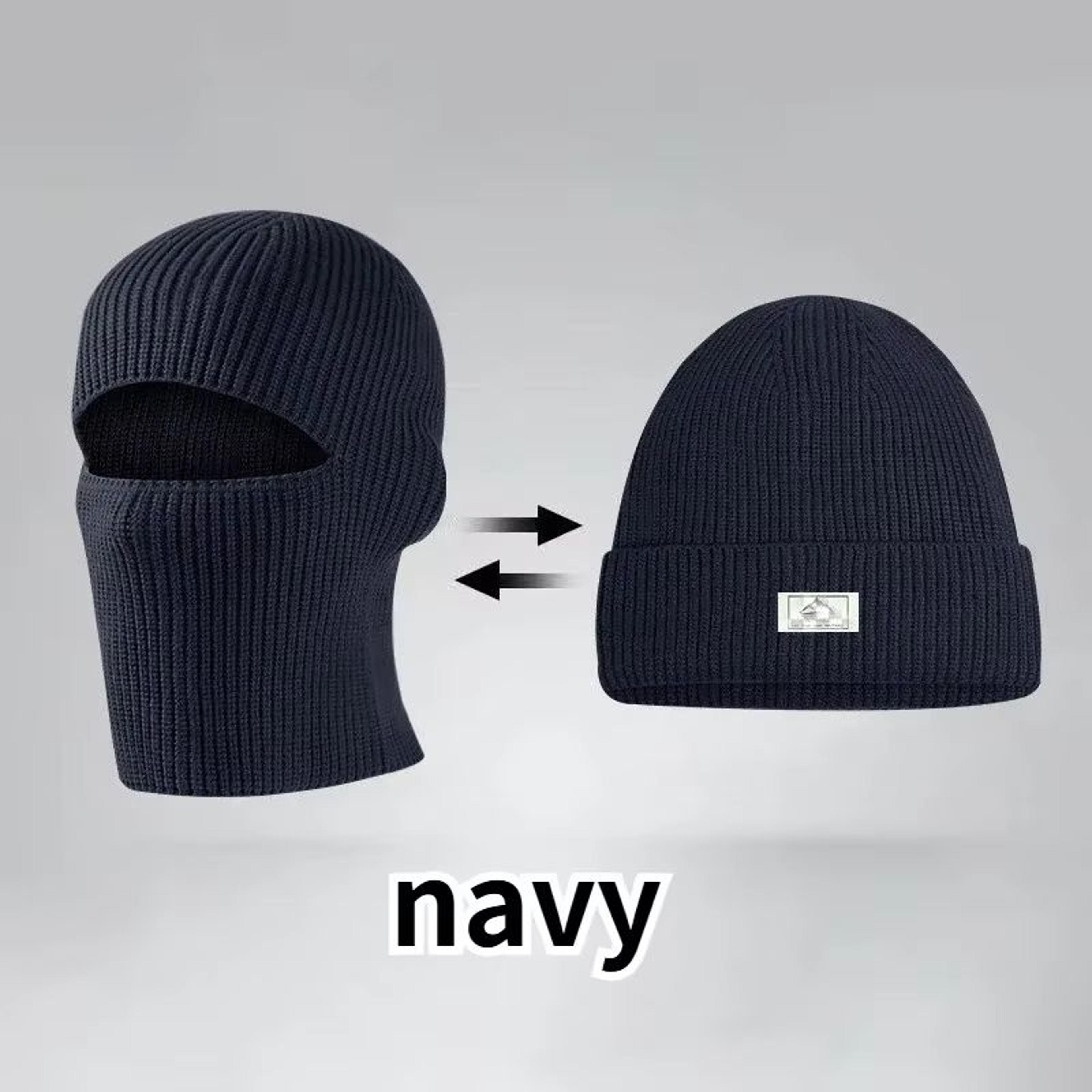 2in1 Winter Knit Beanie And Balaclava Hat Windproof Full Face Ski Mask Cap 6