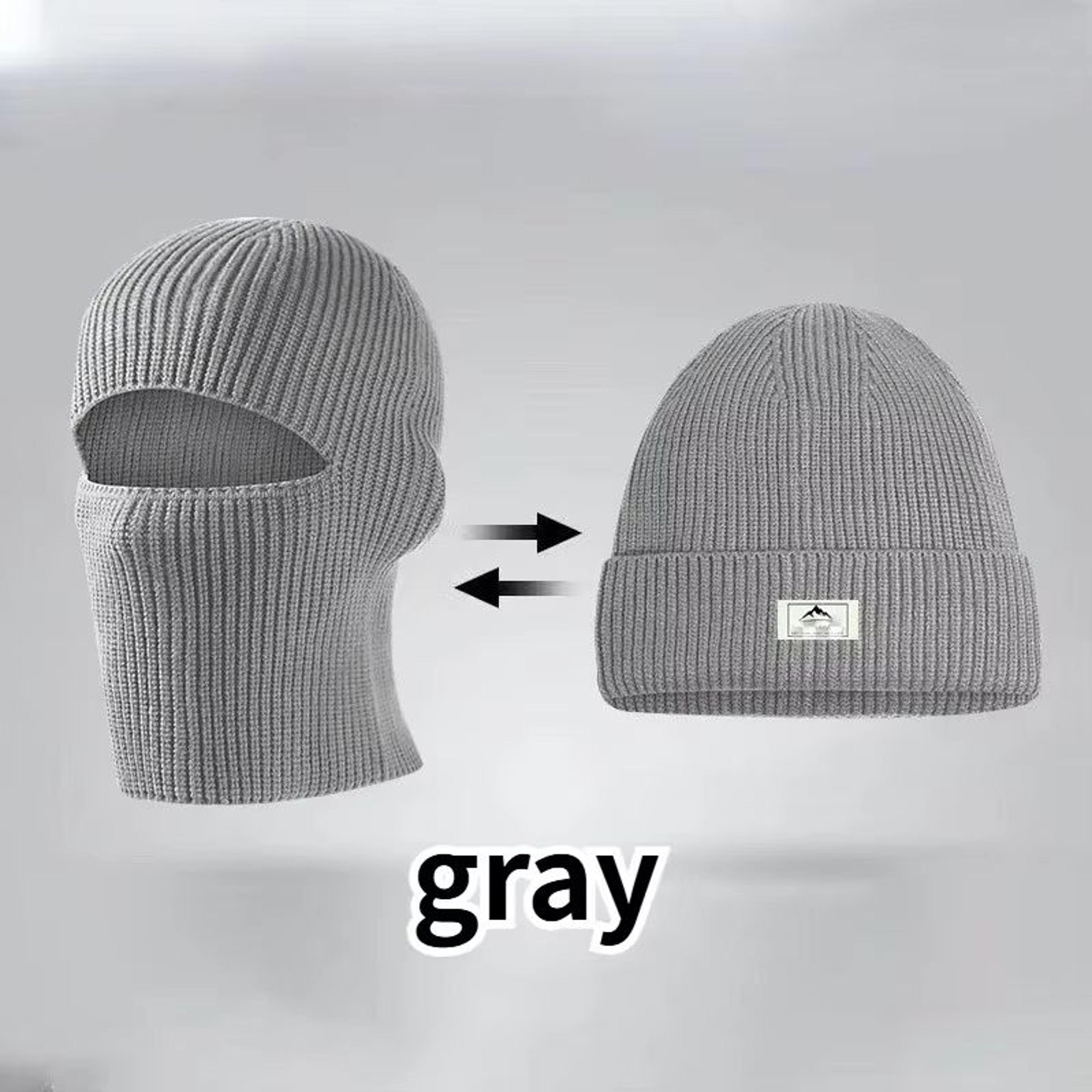 2in1 Winter Knit Beanie And Balaclava Hat Windproof Full Face Ski Mask Cap 8