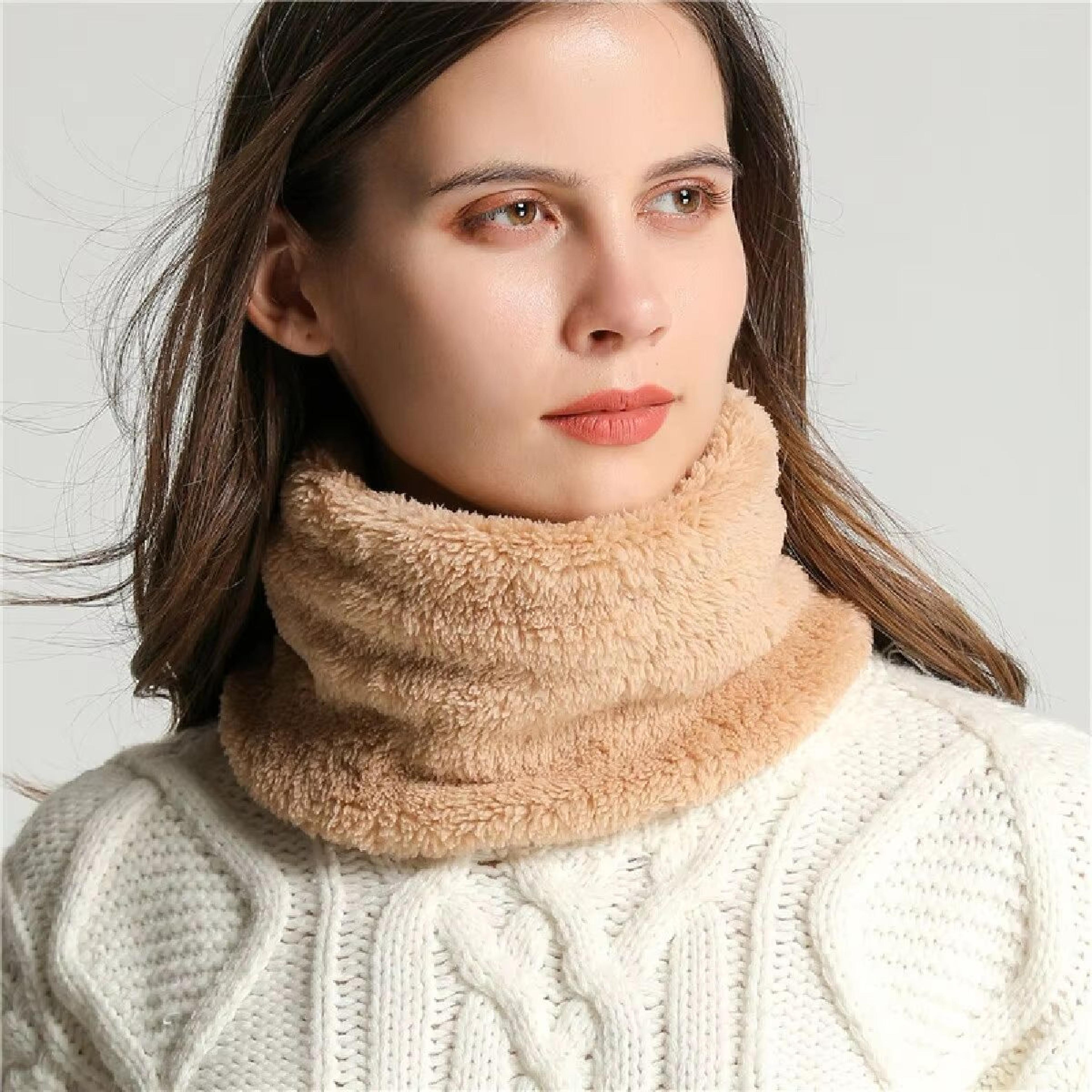 Cashmere Style Warm Winter Scarf With Full Face Mask Plush Thick Neck Warmer For Men Women Children 2