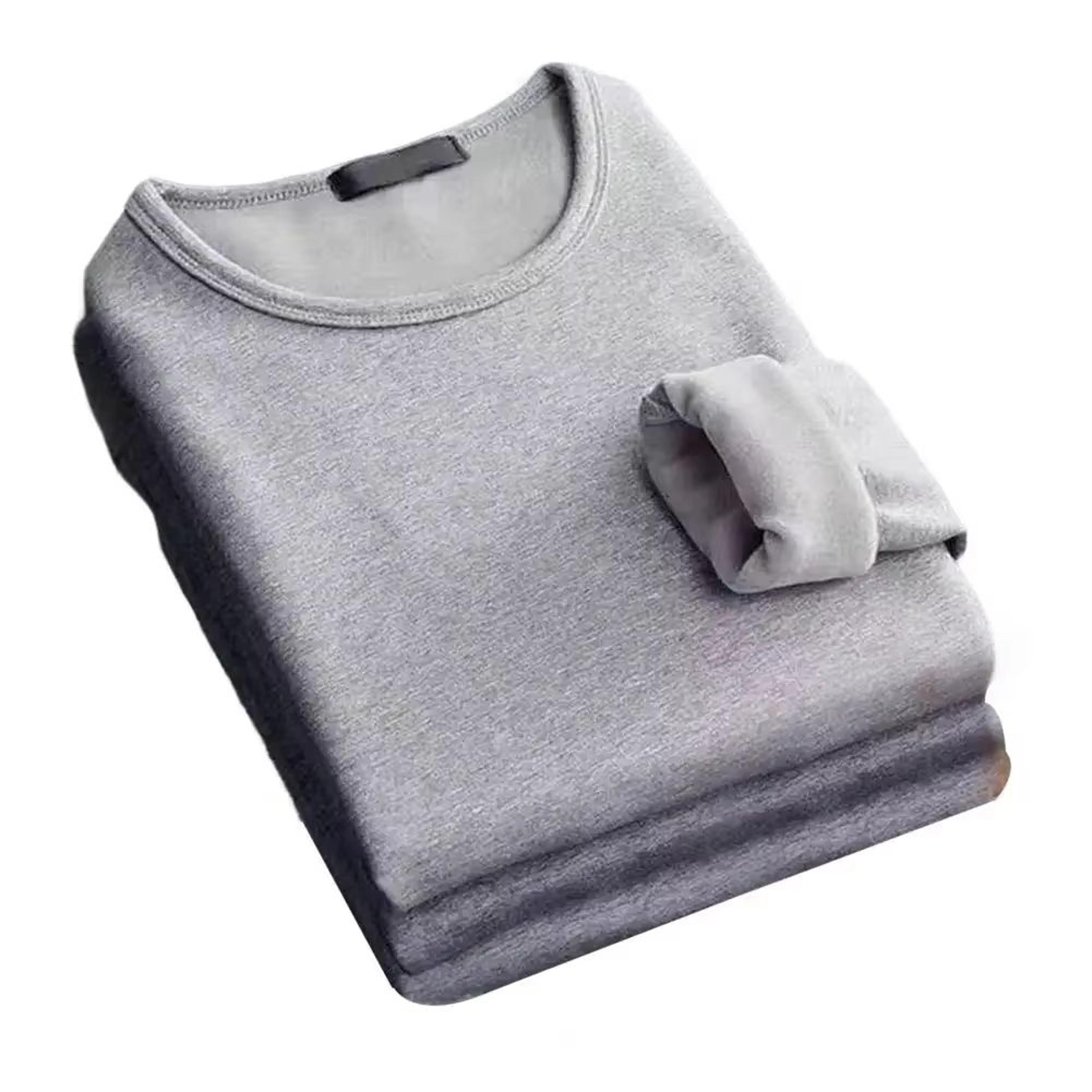 Mens Winter LongSleeve Fleece Thermal Base Layer Shirt With Plus Velvet Padding 2