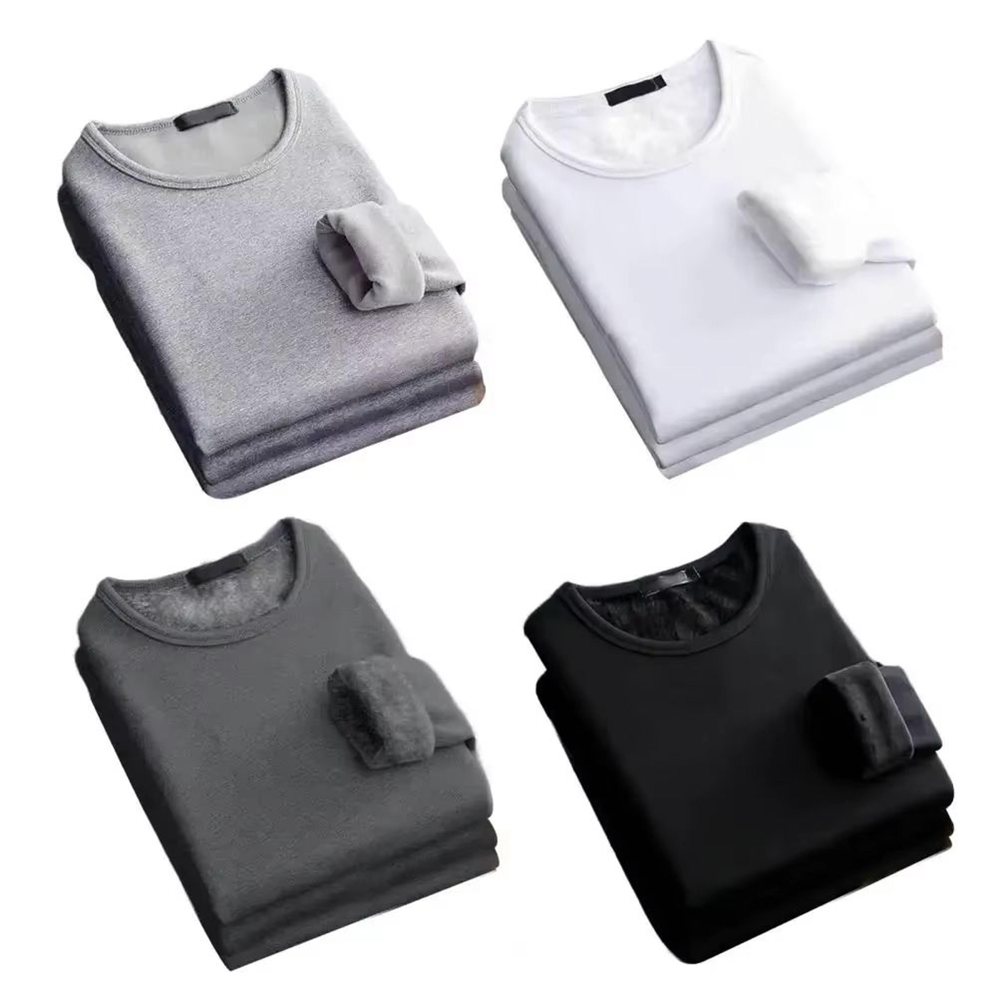 Mens Winter LongSleeve Fleece Thermal Base Layer Shirt With Plus Velvet Padding 5