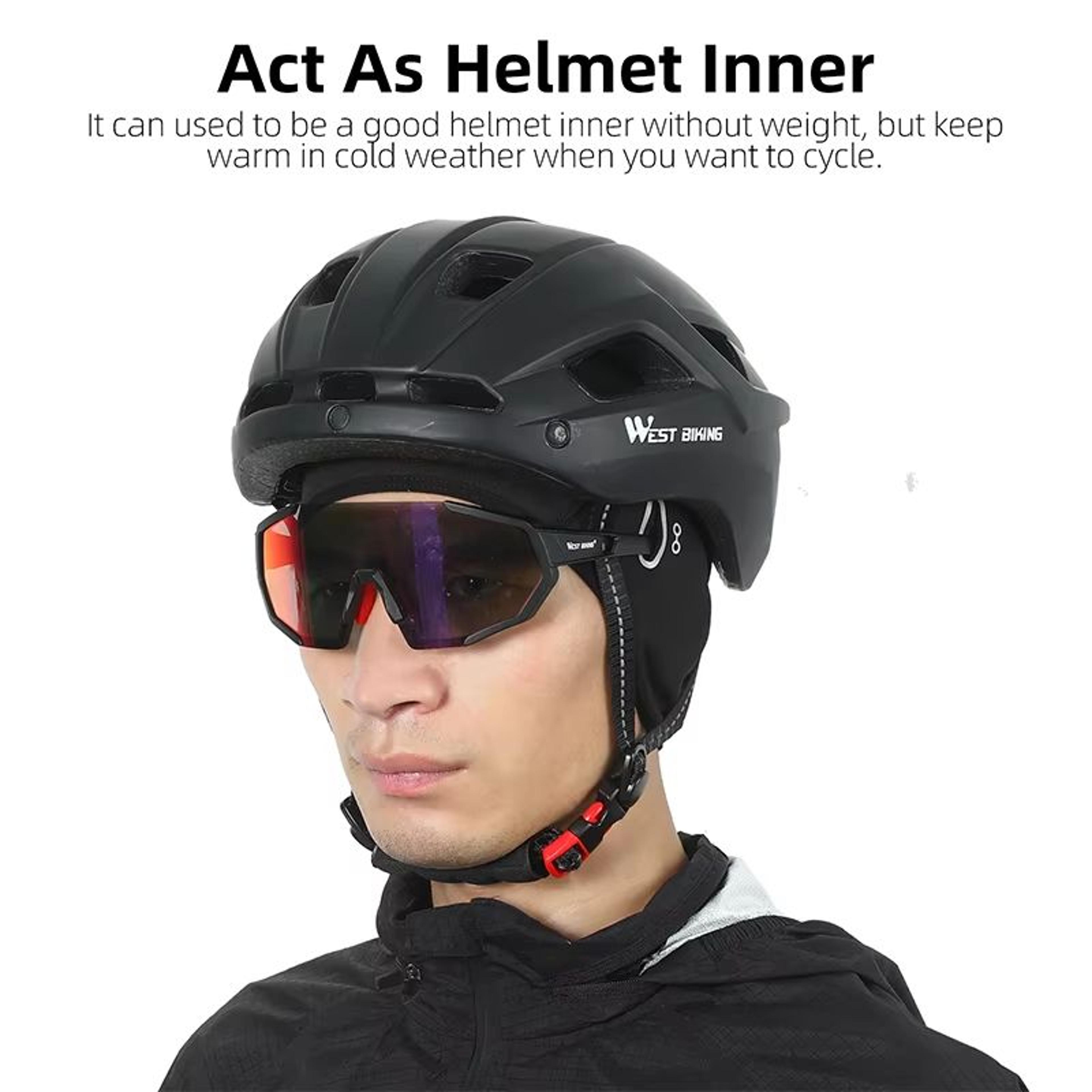 Windproof Winter Fleece Cycling Skull Cap Helmet Liner For Men 1