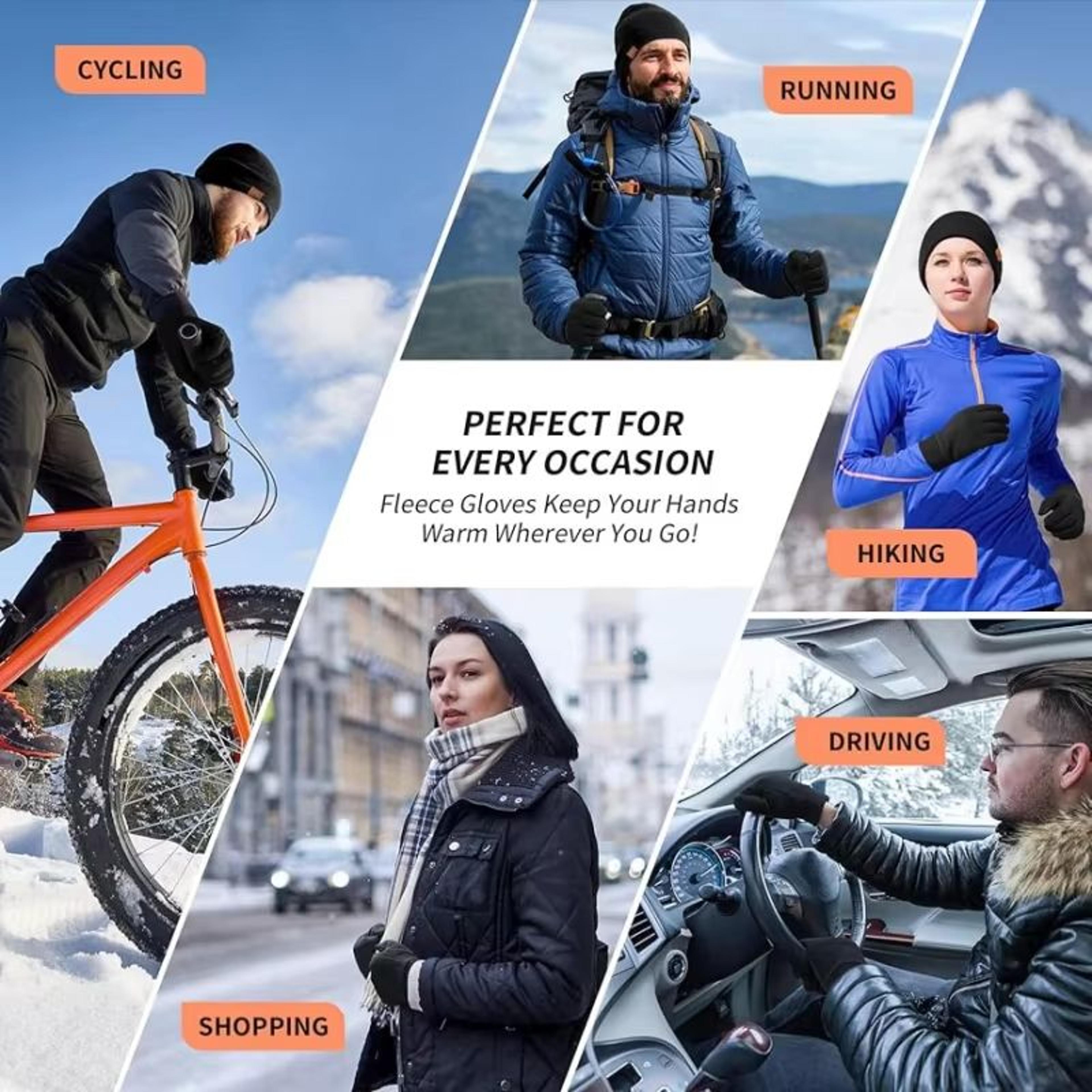 Polar Fleece Winter TouchScreen Gloves For Men And Women Outdoor Sports 4