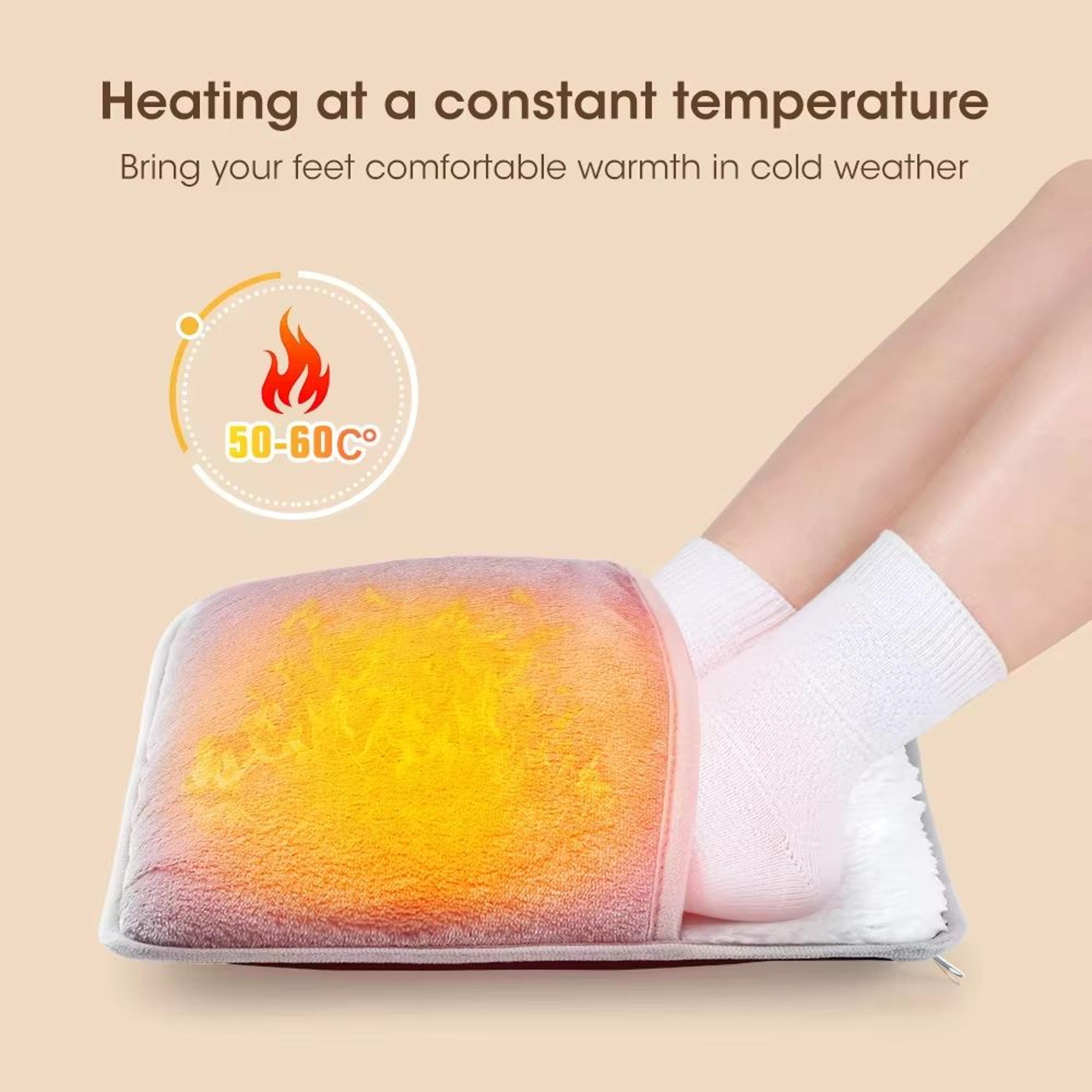 USB Electric Heated Foot Warming Pad Soft Plush Washable Foot Warmer Heater Mat 2