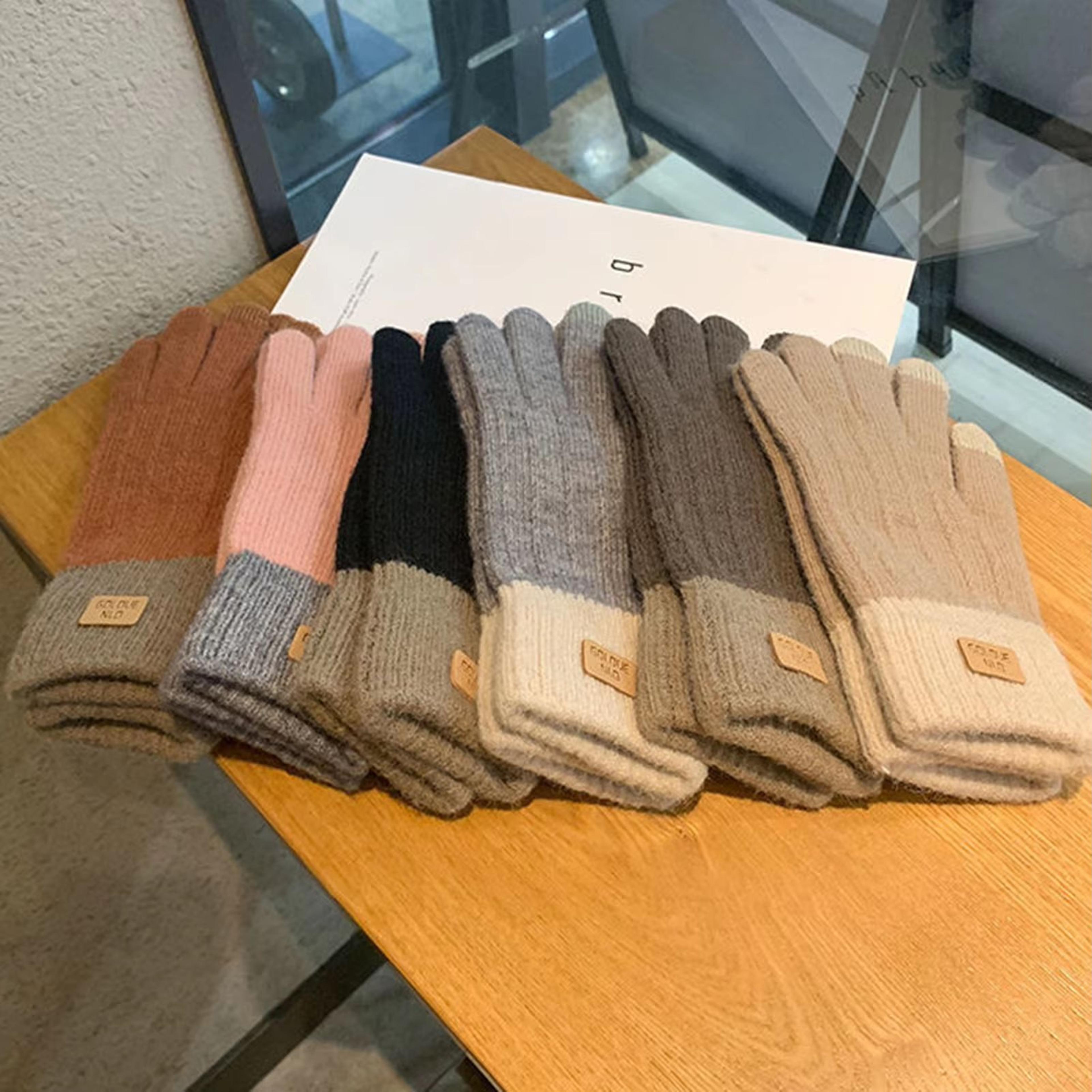 Womens Cable Knit FleeceLined TouchScreen Winter Gloves 0