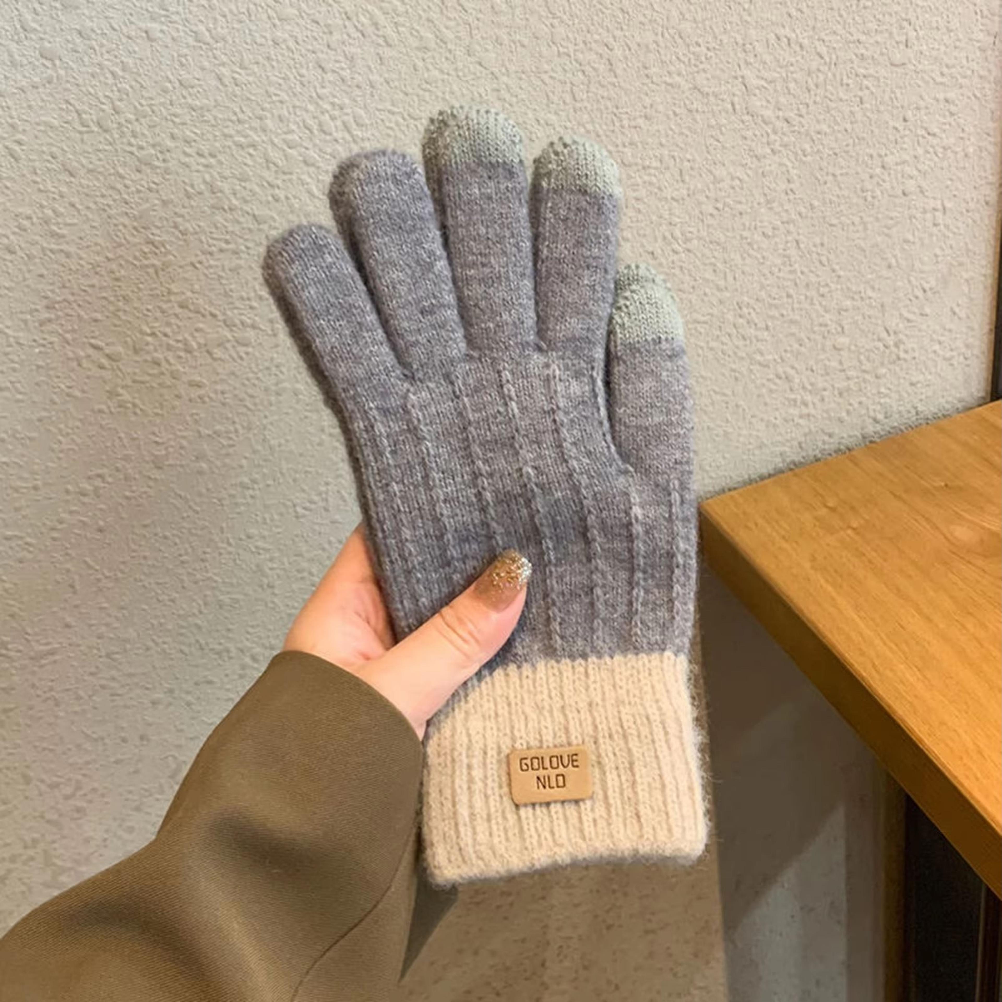 Womens Cable Knit FleeceLined TouchScreen Winter Gloves 1