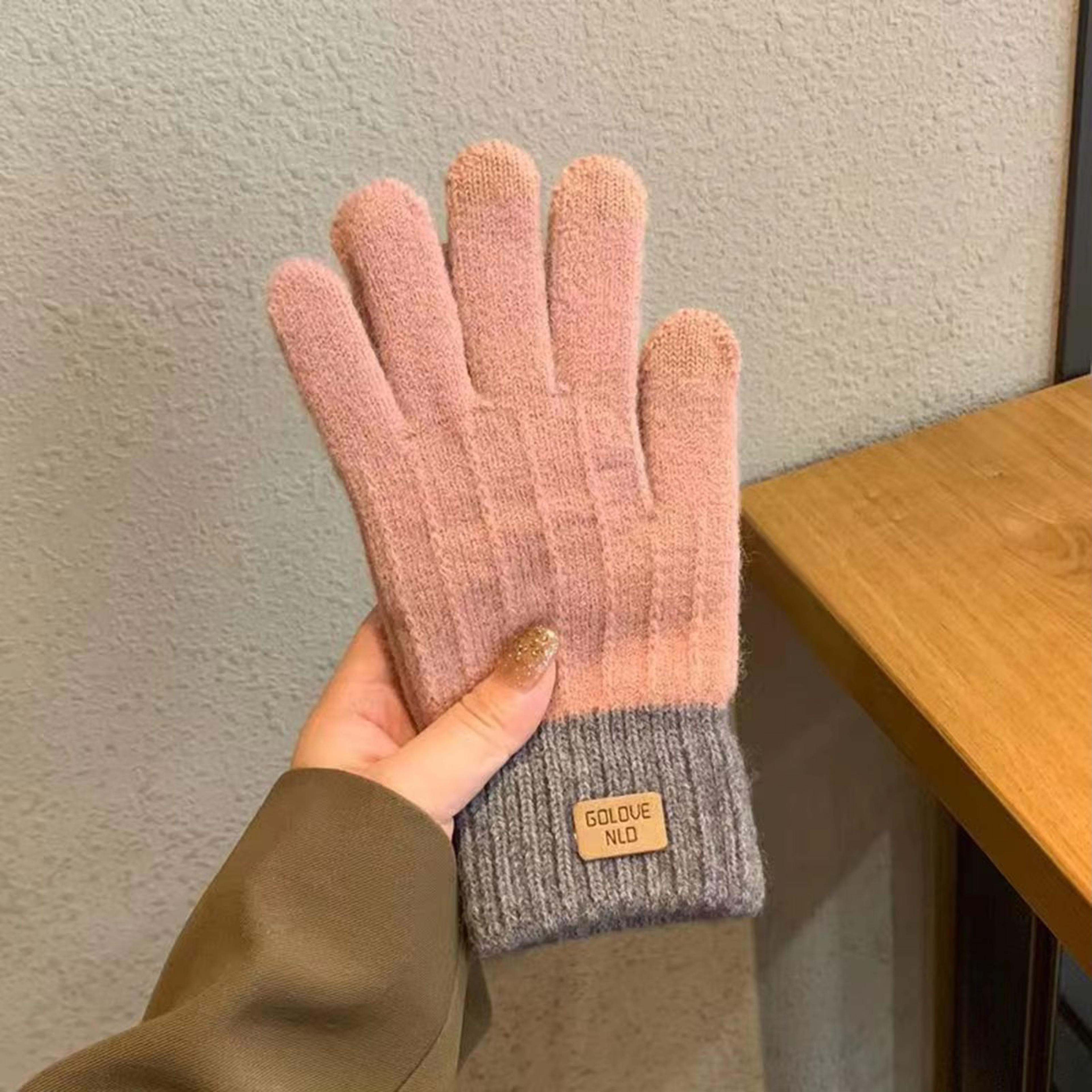Womens Cable Knit FleeceLined TouchScreen Winter Gloves 2