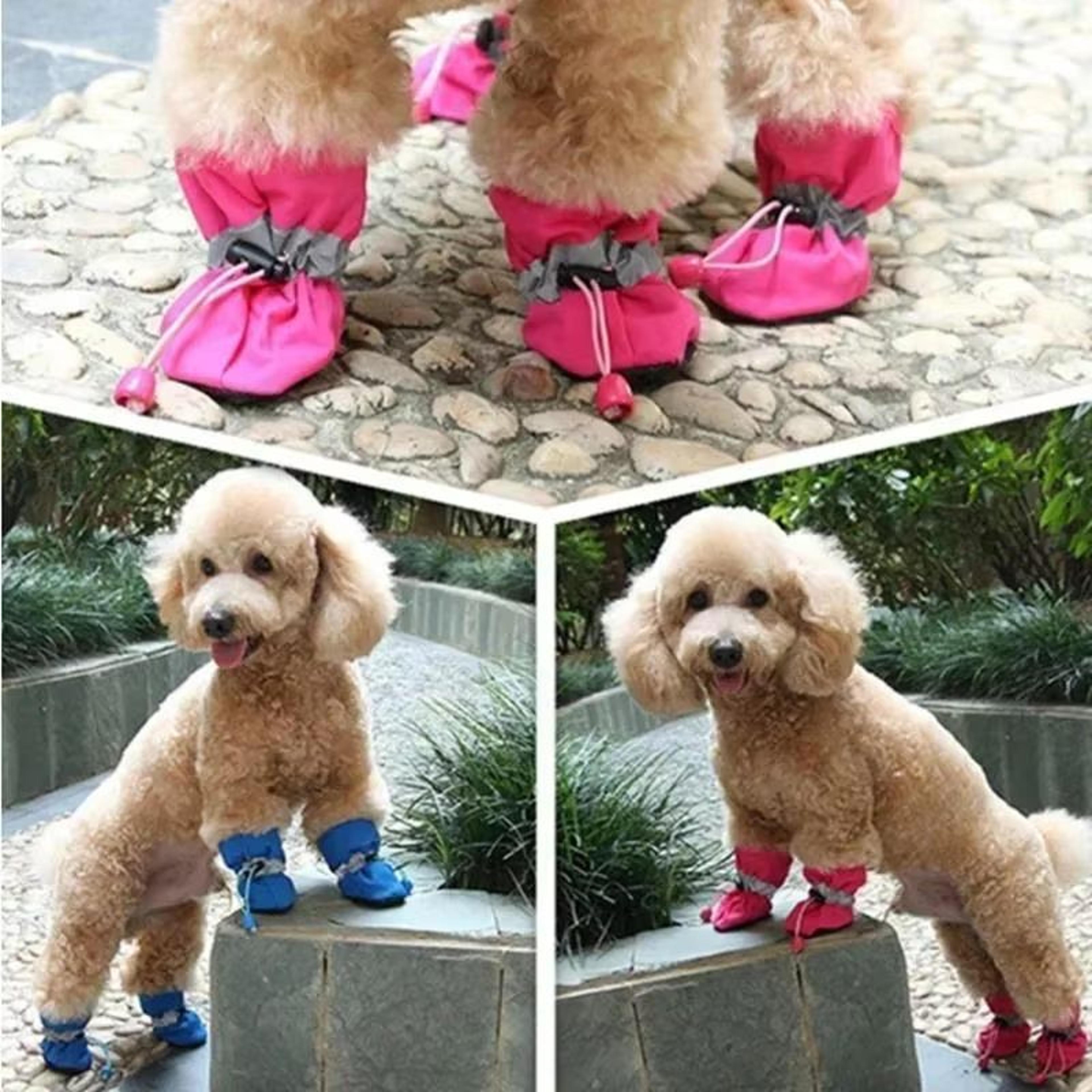 Waterproof AntiSlip Pet Dog Shoes  4Piece Warm Snow Rain Boots For Small Dogs  Cats 1