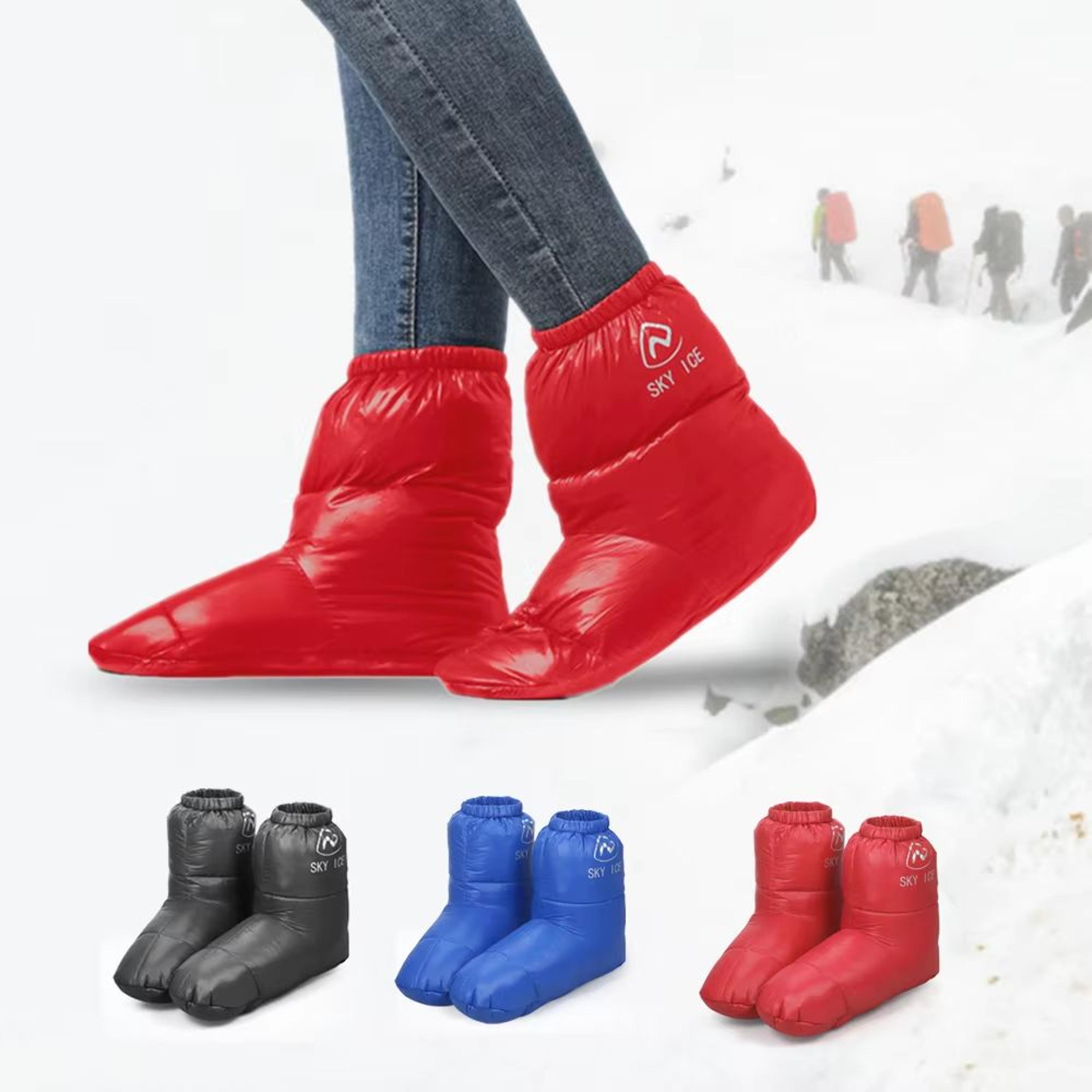 Winter Thermal 90 White Duck Down Waterproof Sleeping Boot Slipper Booties For Warm Feet 0