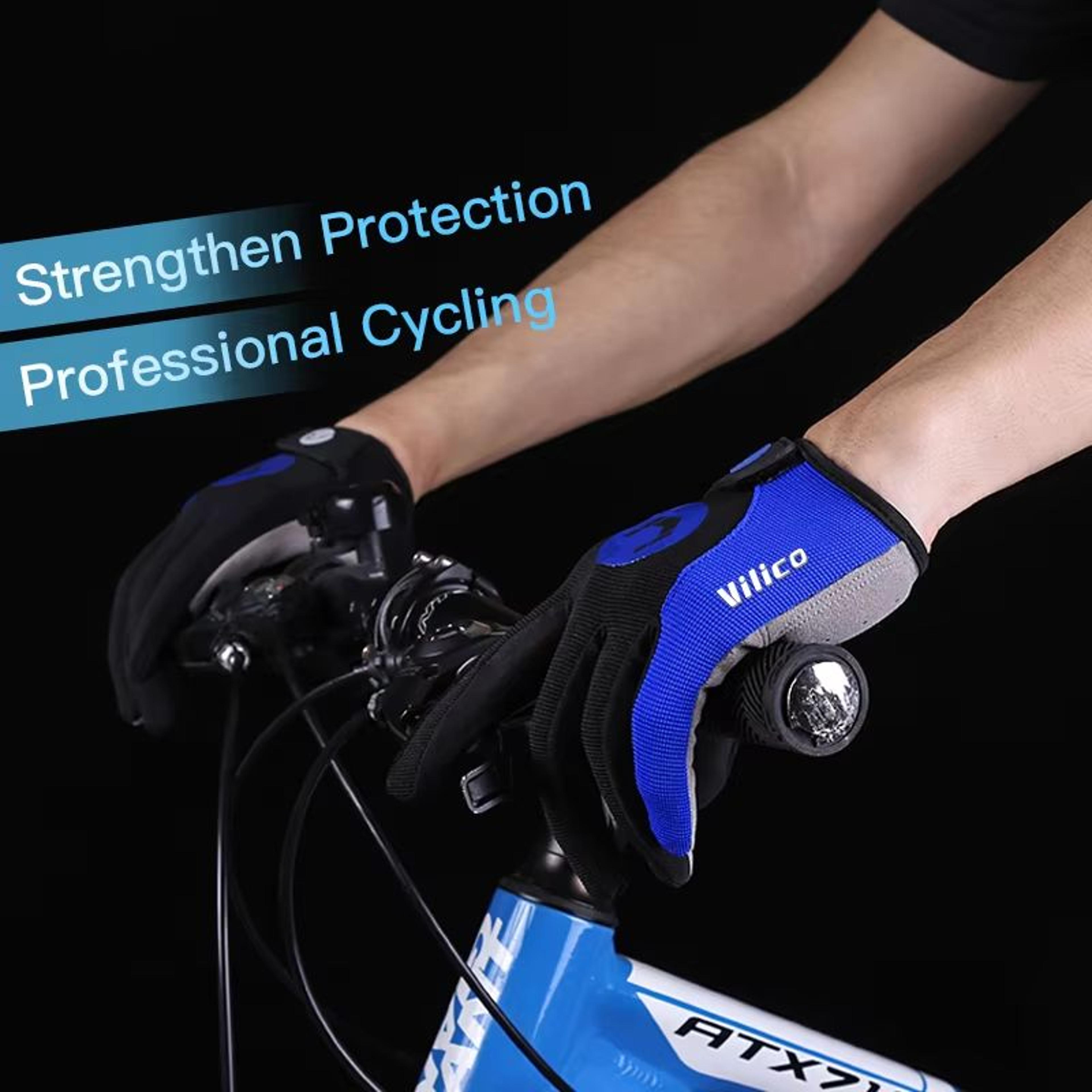 Autumn Winter MTB Long Finger Cycling Gloves NonSlip ShockProof Breathable TouchScreen Gloves For M 4