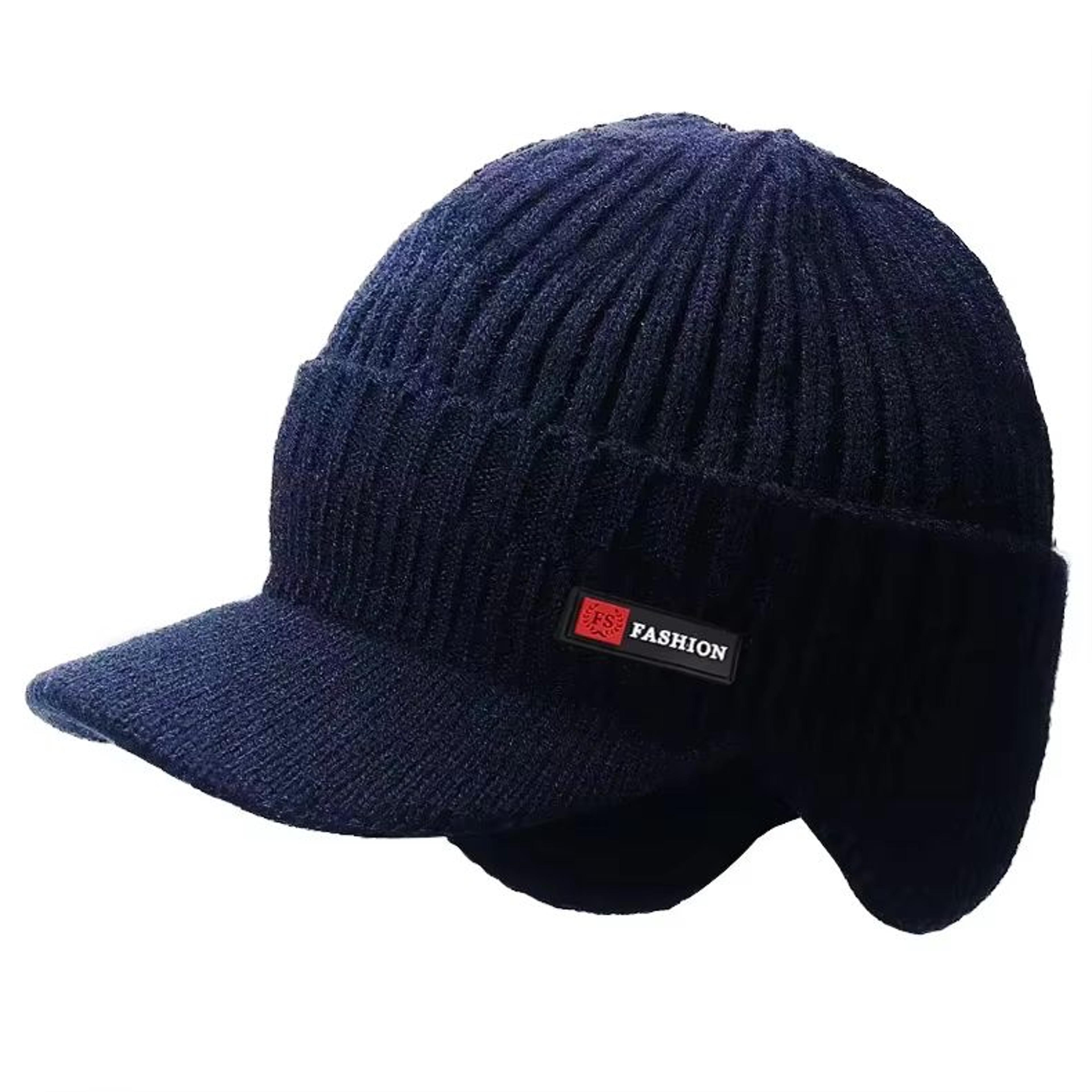 Winter Windproof Knitted Cycling Hat With Ear Protection And Visor 8