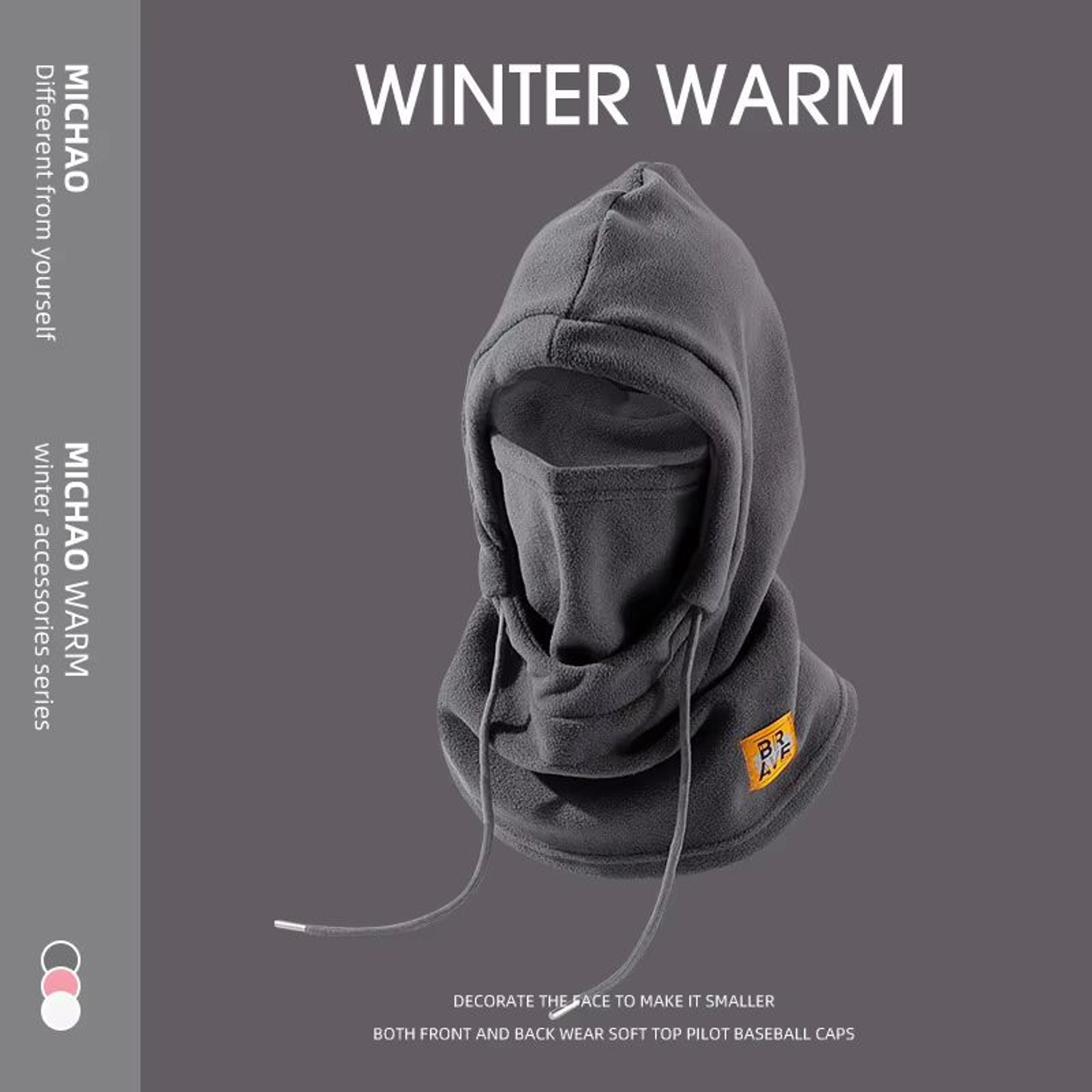 Unisex Winter Ski Hat With Fleece Lining And Thick Knitted Balaclava Neck Warmer 11