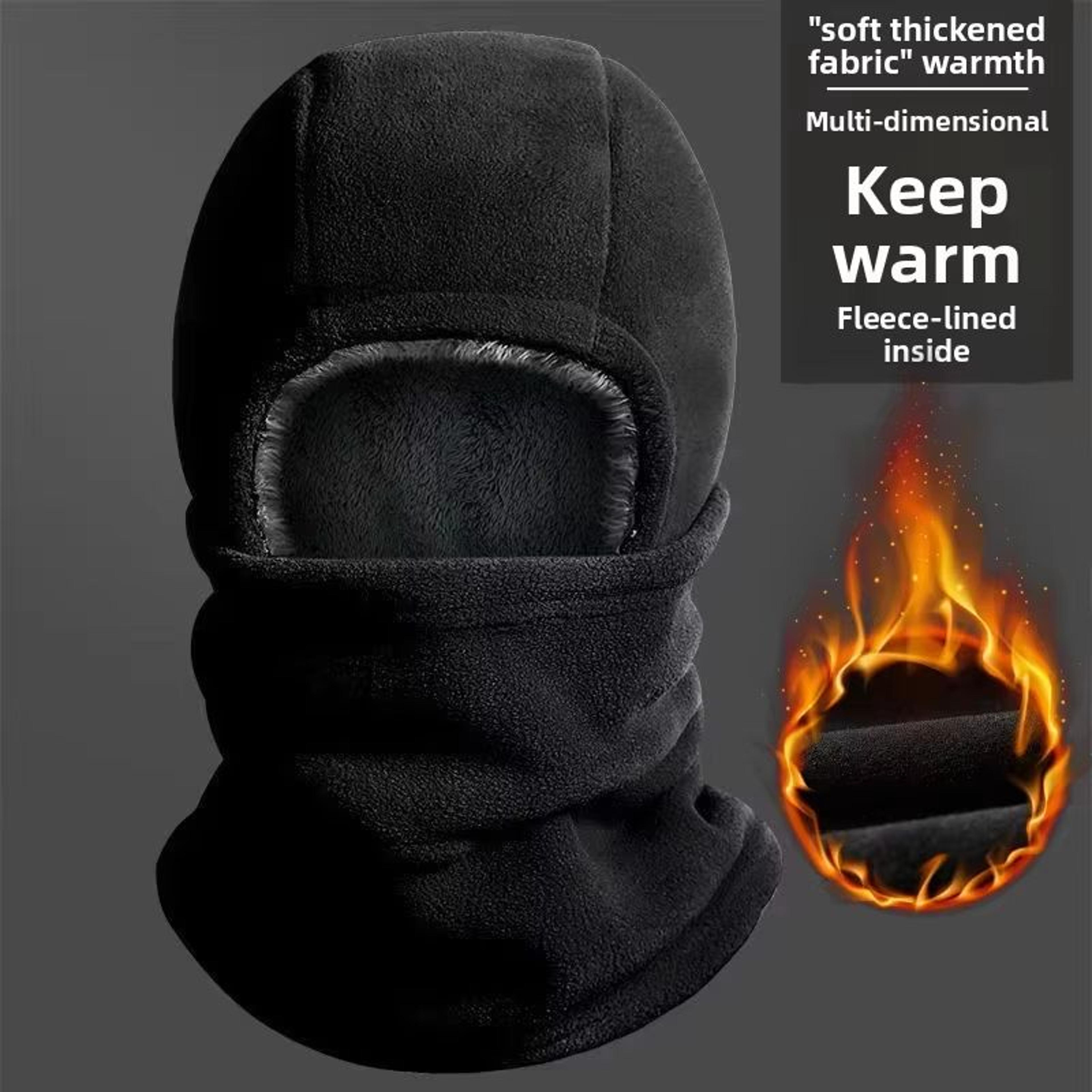Unisex Winter Ski Hat With Fleece Lining And Thick Knitted Balaclava Neck Warmer 7