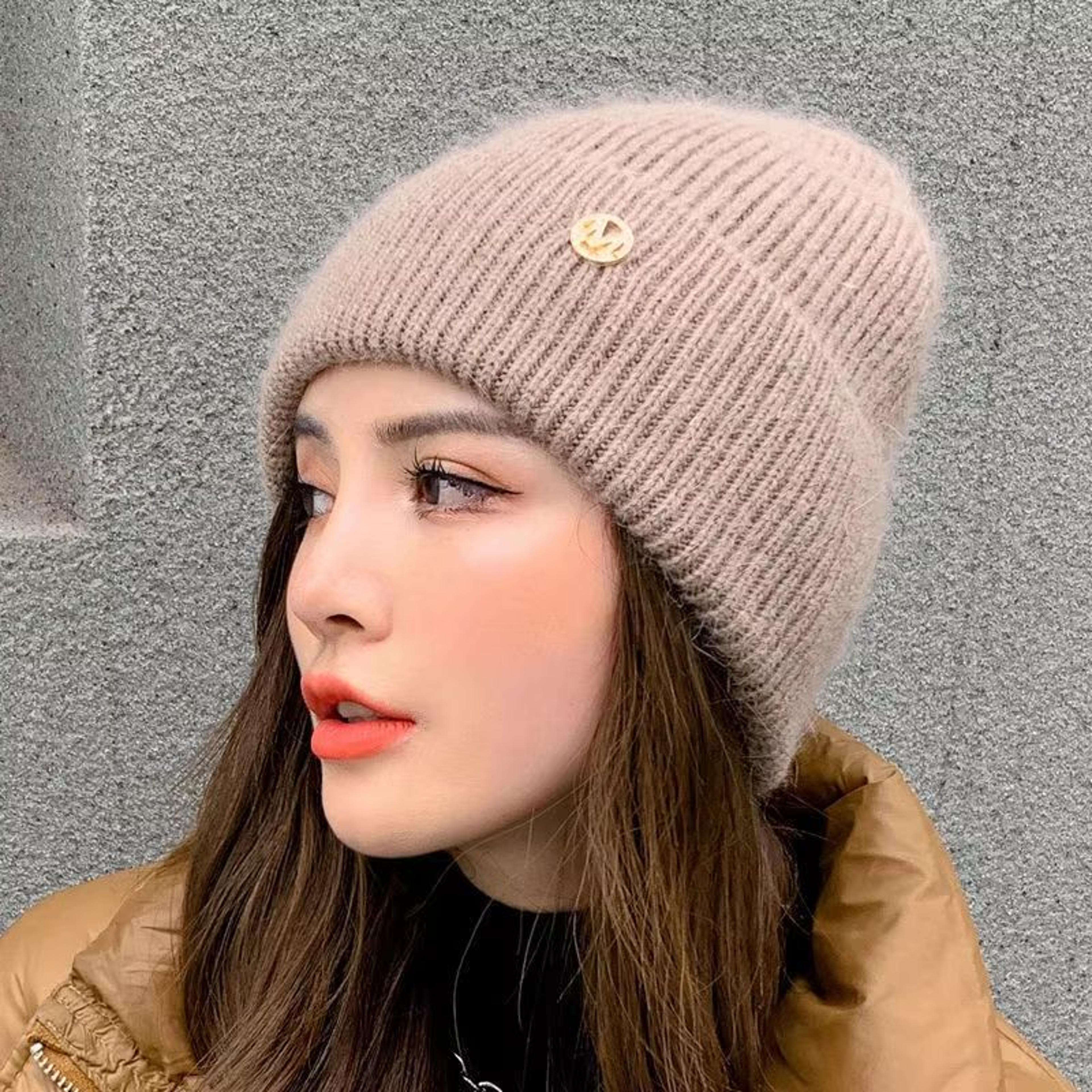 Womens Winter Windproof Layered Knitted Beanie Hat 3