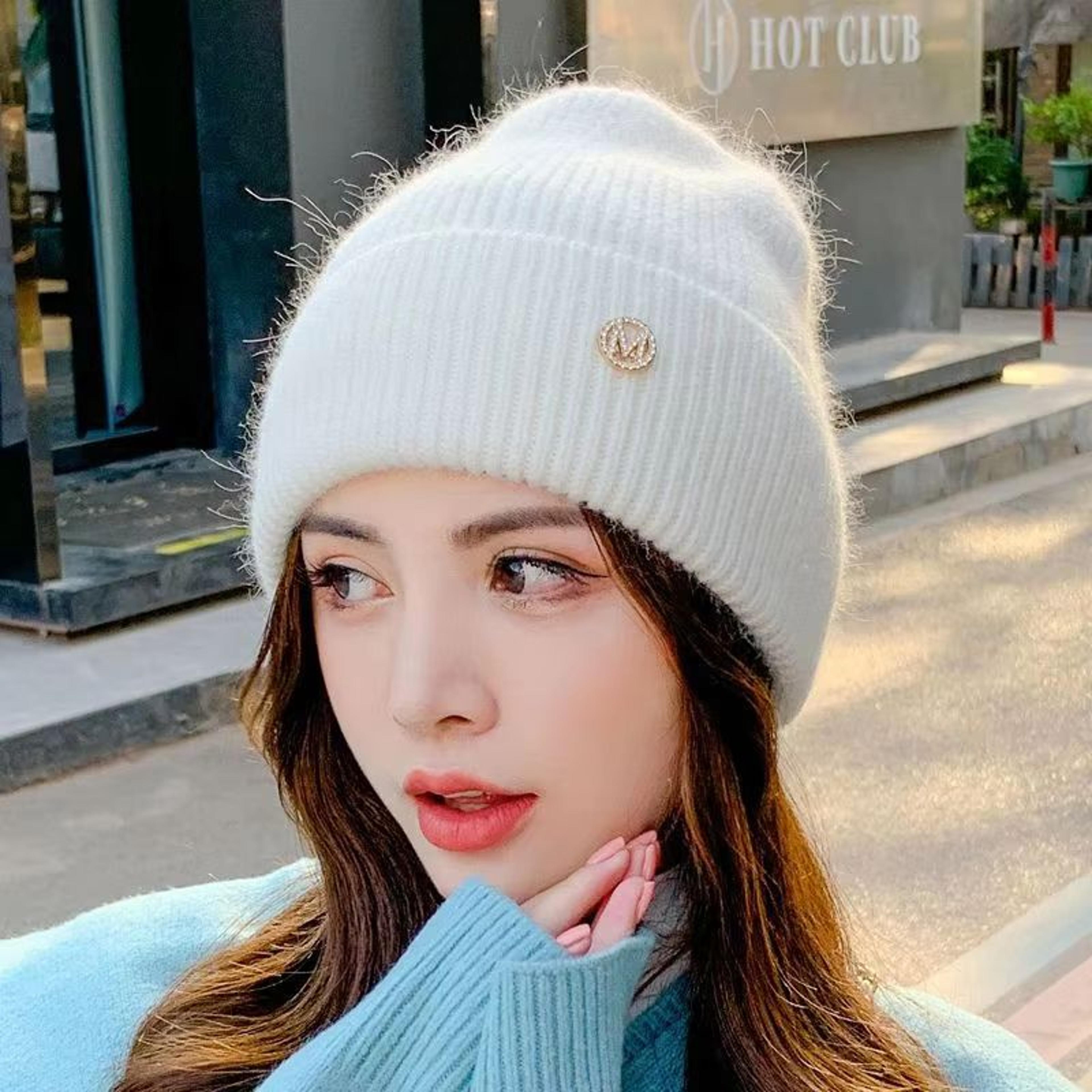 Womens Winter Windproof Layered Knitted Beanie Hat 7