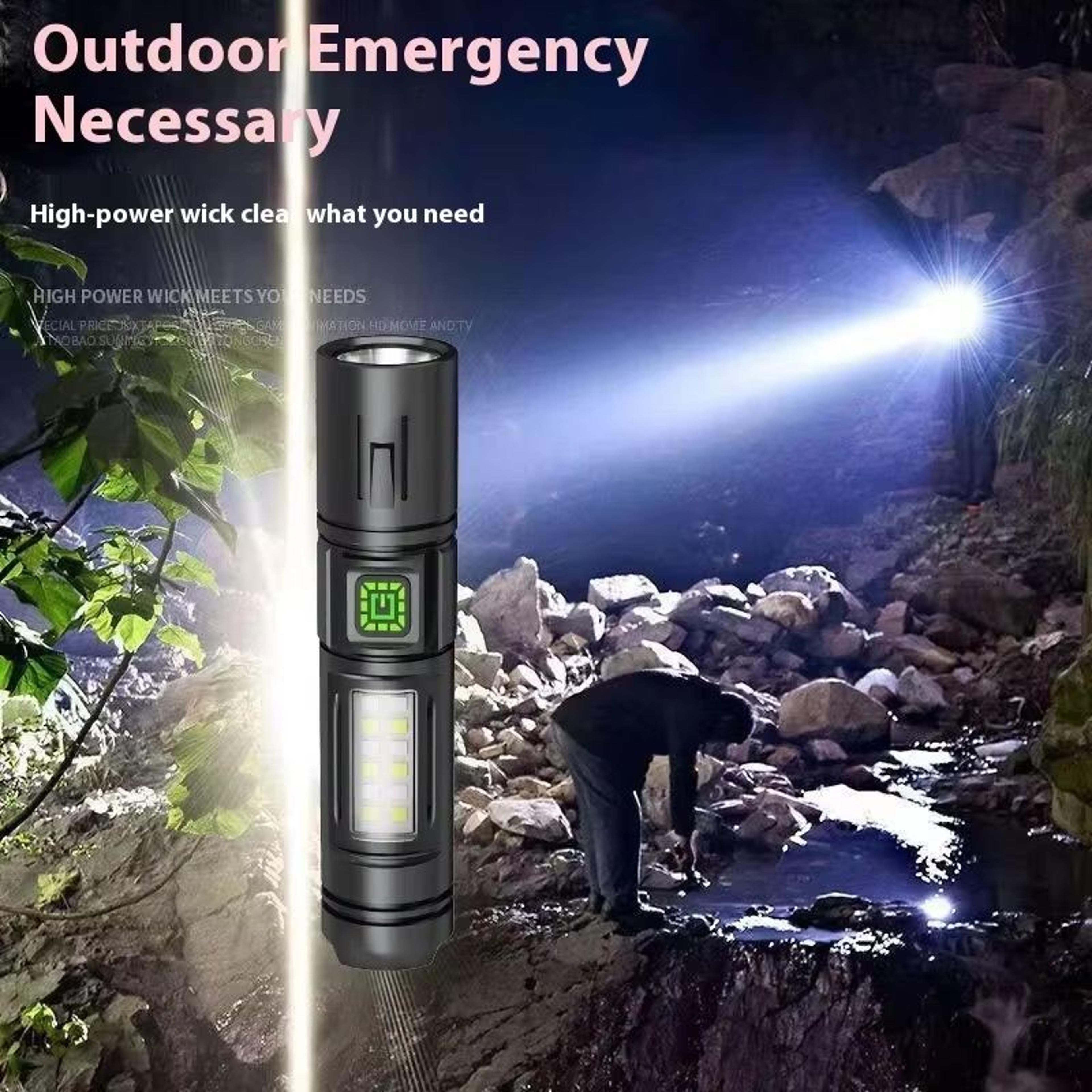 Rechargeable Bright LED Flashlight With Built N Battery For Outdoor Activities 2