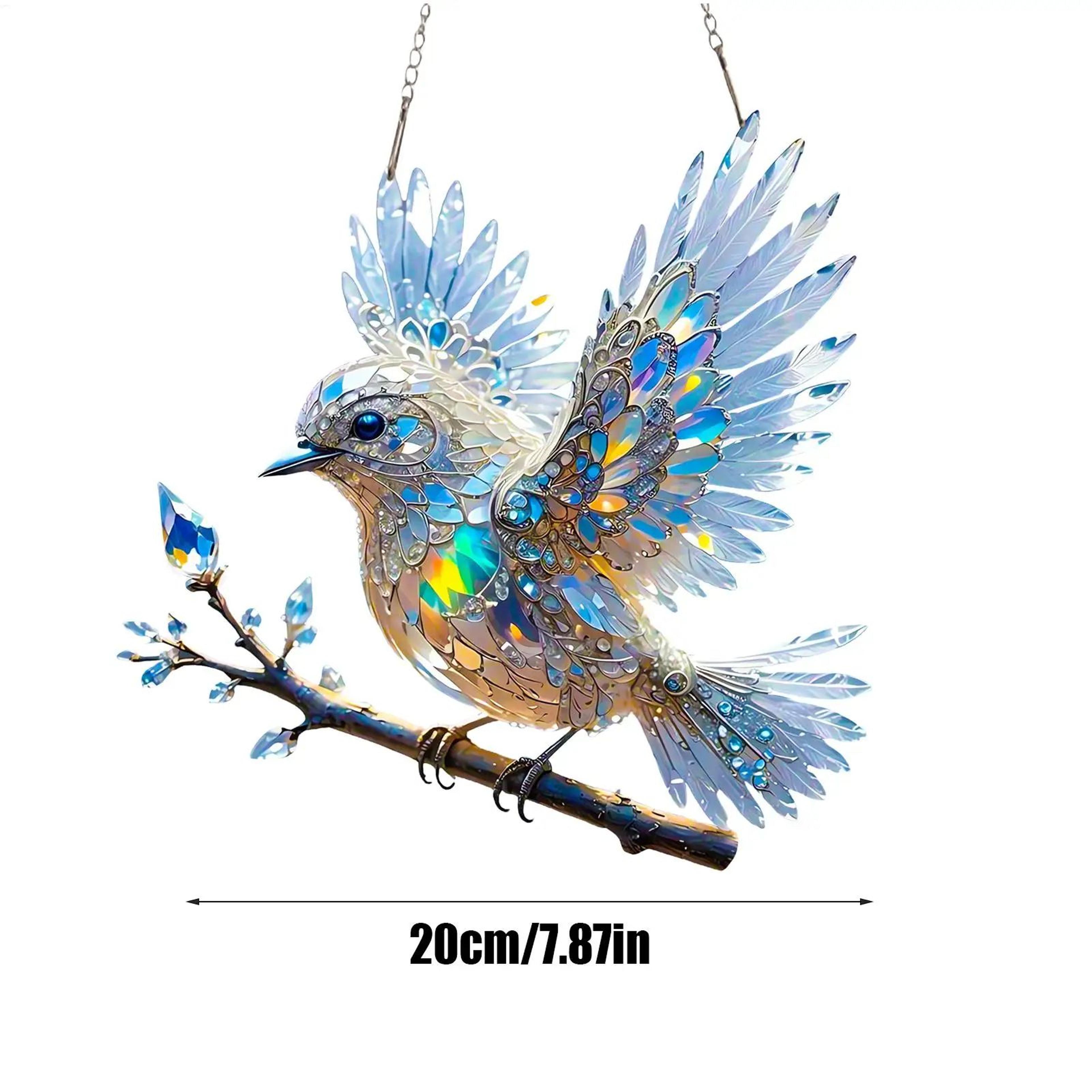 colorful glass bird light reflection