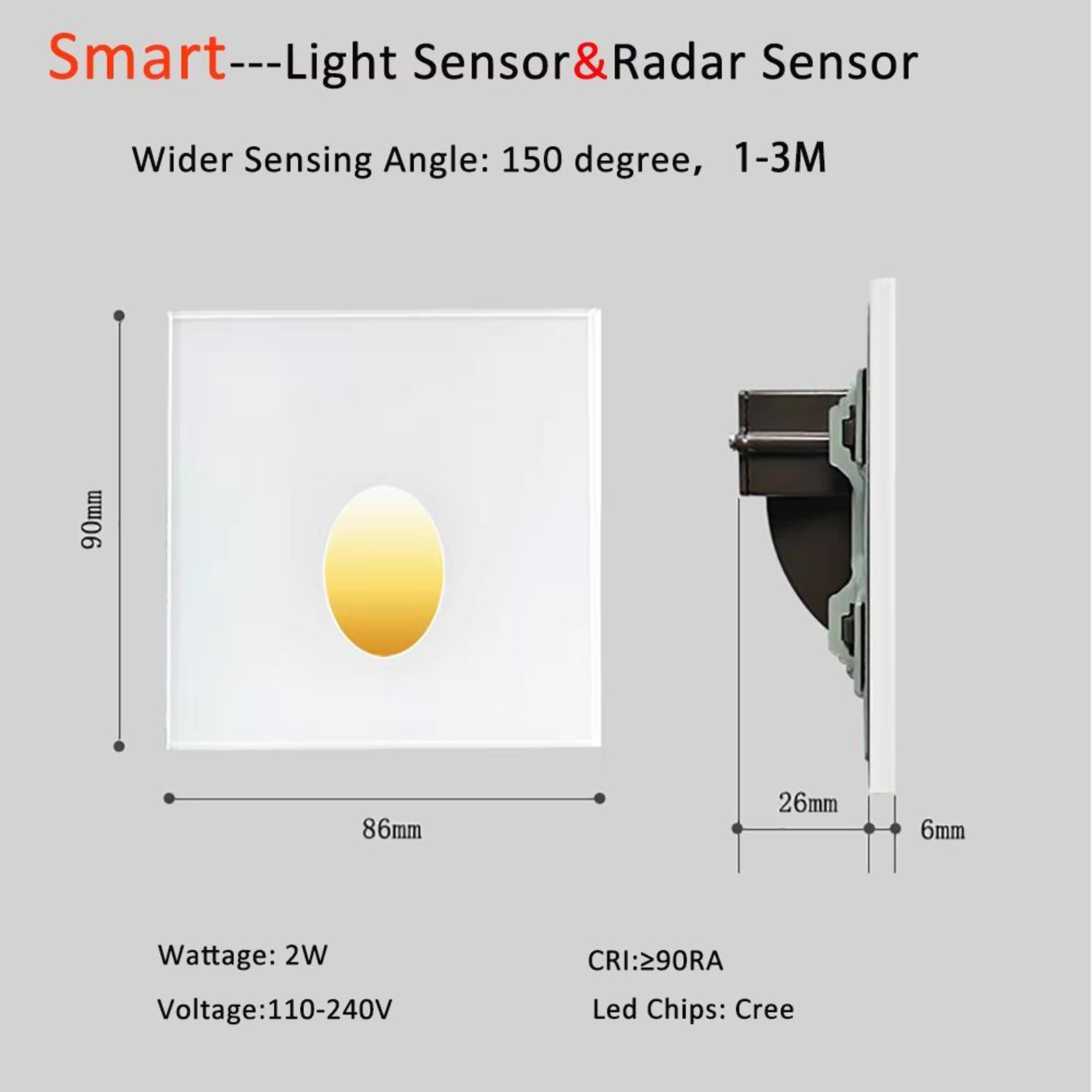 SANDIY Recessed Motion Sensor Stair Light Wall Lamp  Indoor Step Spotlights Nightlight For Staircas 4