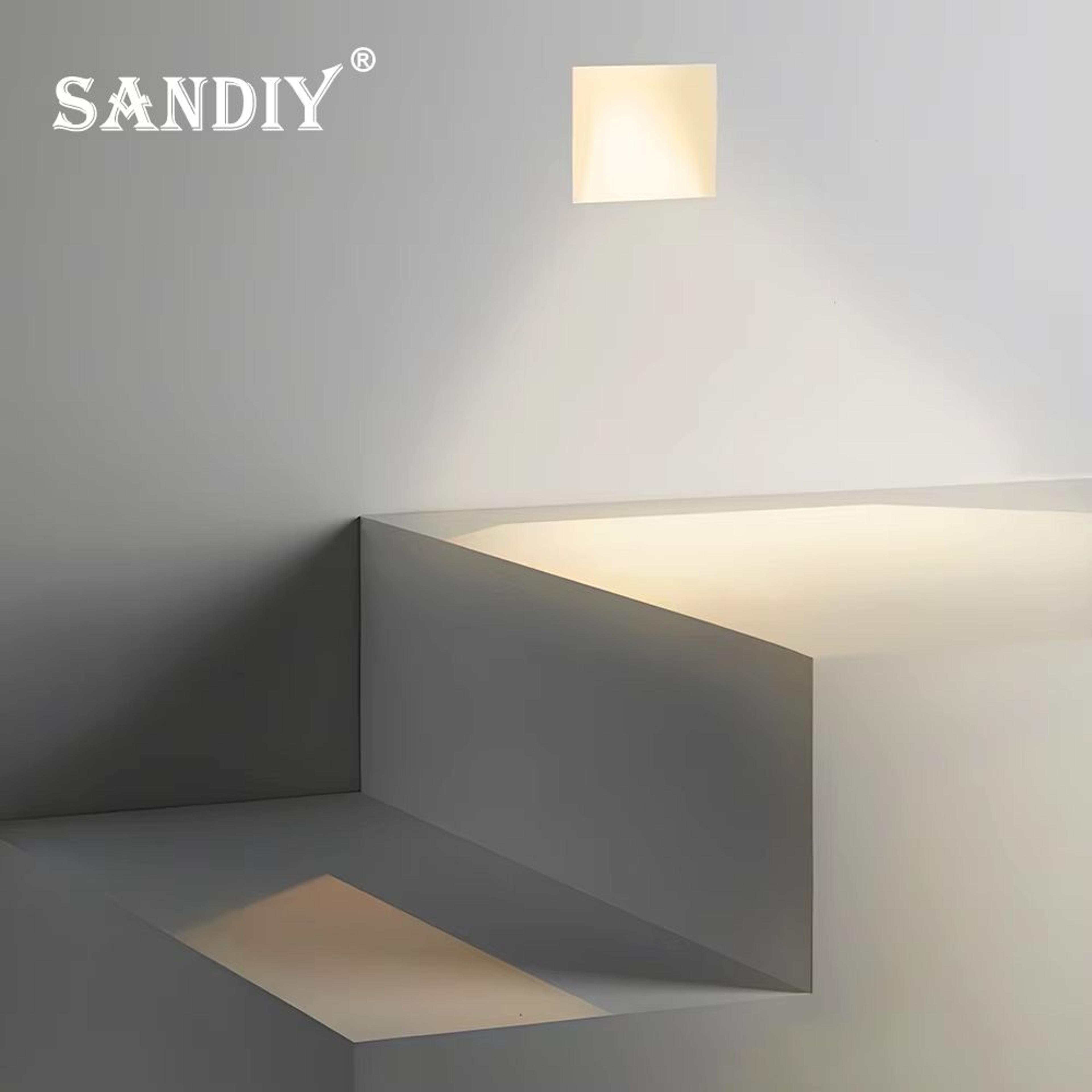 SANDIY Motion Sensor Wall Sconce Lamp Recessed Step Lights  Frameless Stair Lighting For Home Decor 2