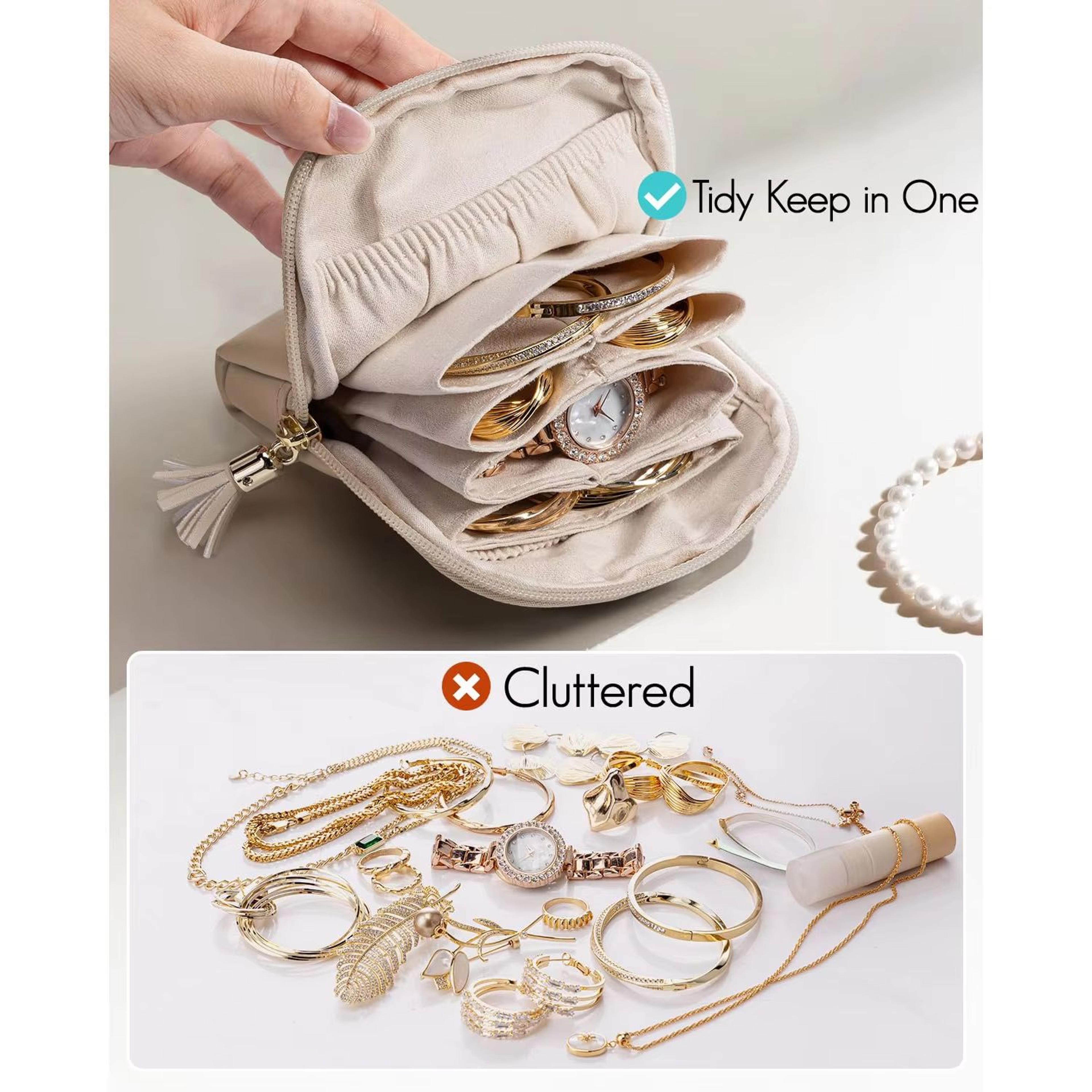 Tassel PU Leather Jewelry Packing Bag  Large Capacity Organizer Case For Rings Necklaces And Travel 2