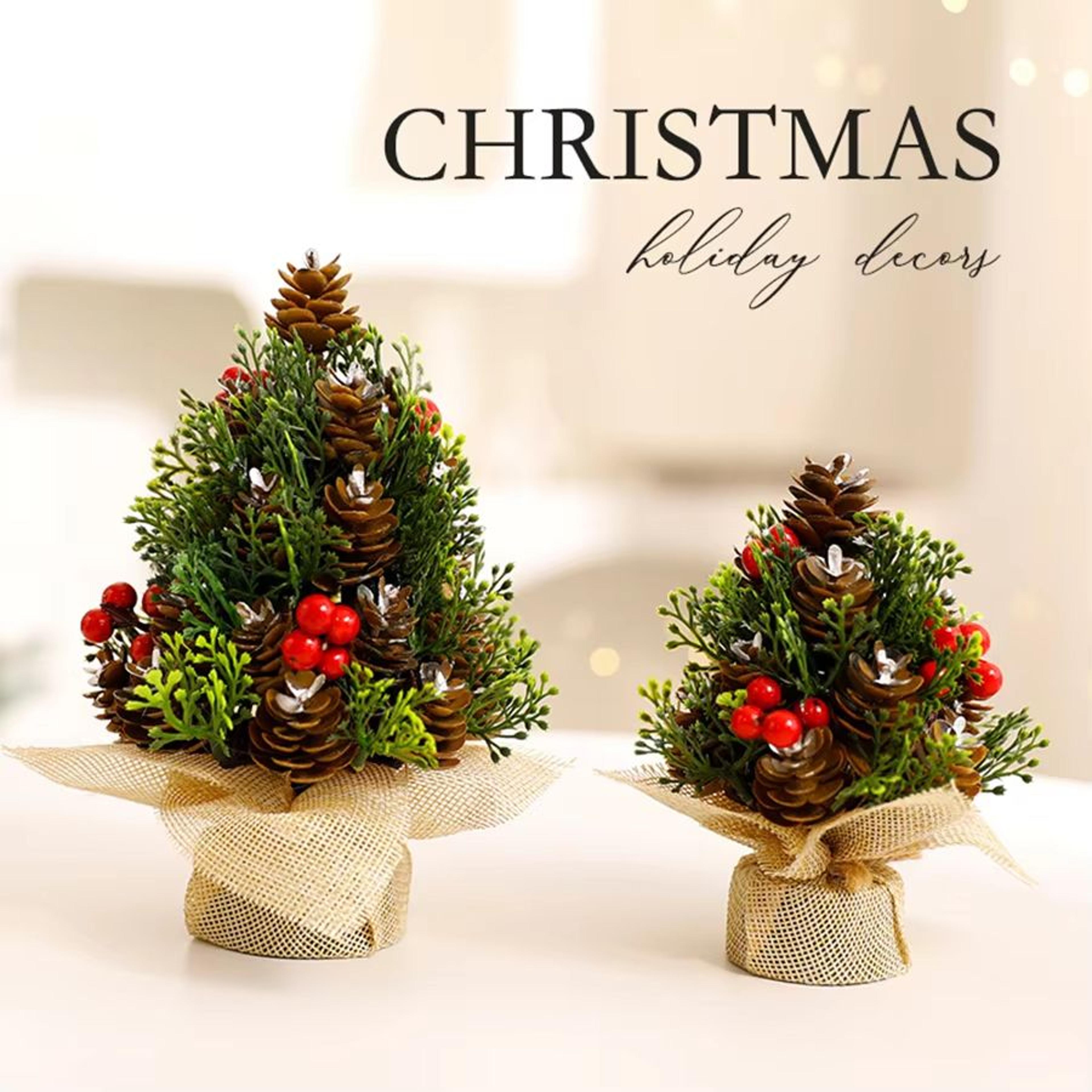 Mini Small Christmas Tree Tabletop Ornament  Festive Desk Decoration For Holiday Decor 3