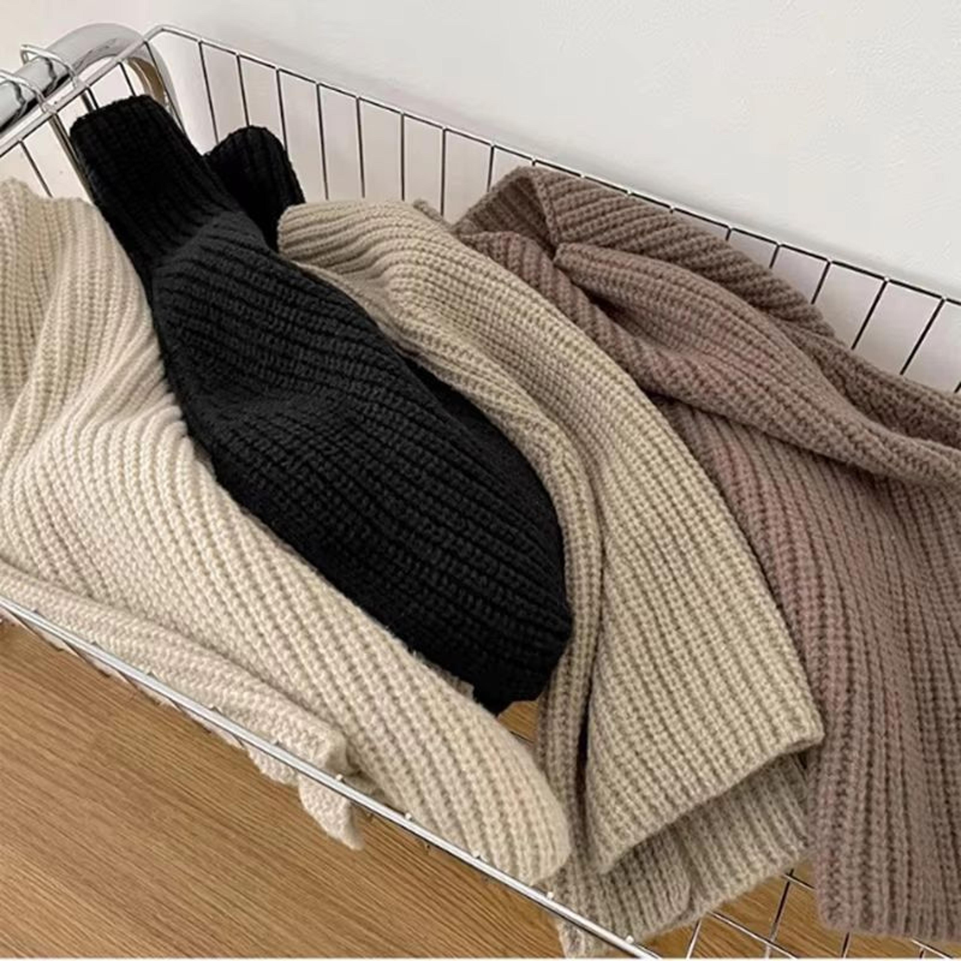 Knitted Winter Pullover Scarf Shawl  Warm False Collar Turtleneck With Slit For Cozy Layering 2