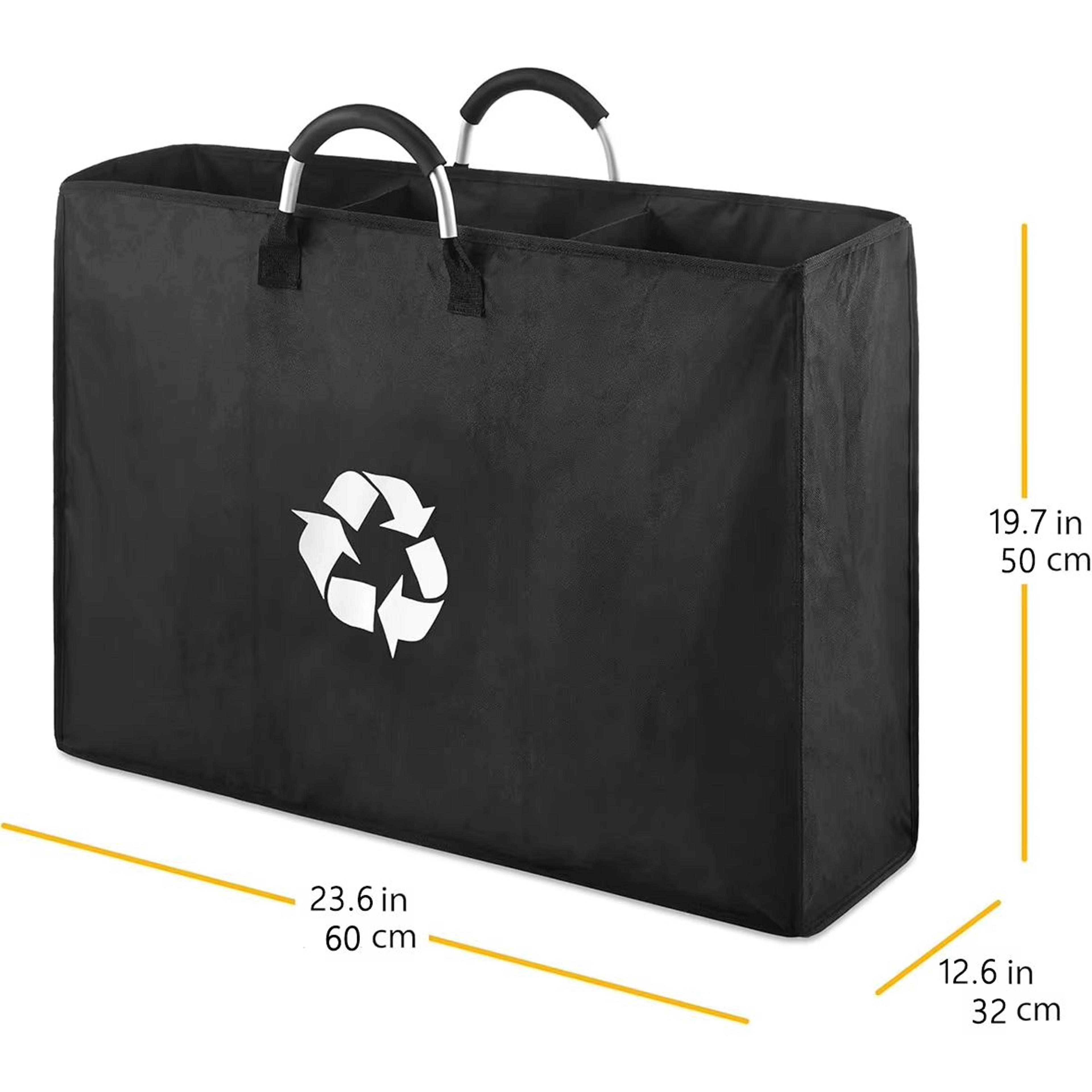 Recycled Bottle 3Grid Storage Laundry Hamper With Detachable Organizer 6