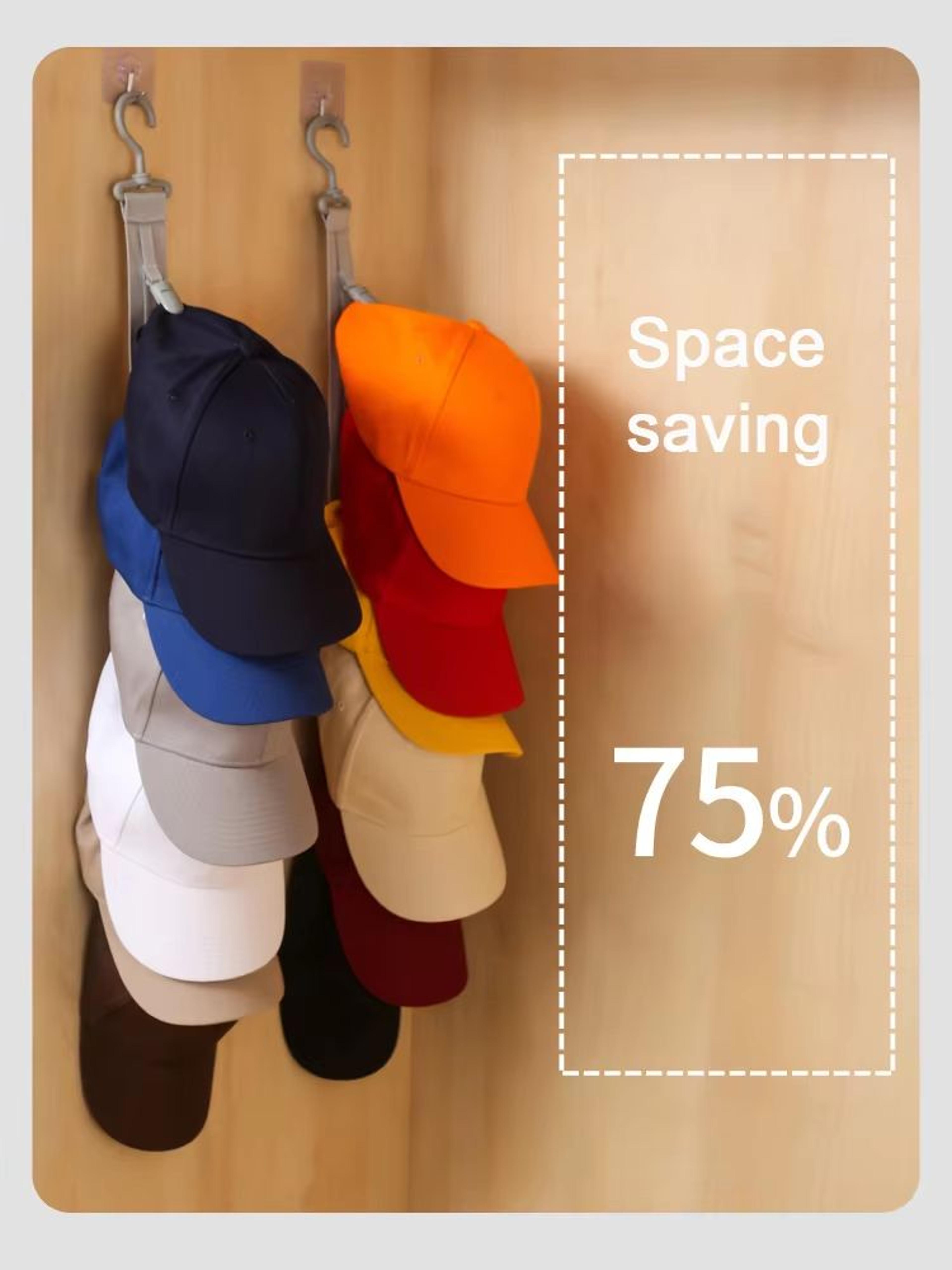 Hanging Rope Hat Rack With Storage Clips For Closet  Bedroom 3