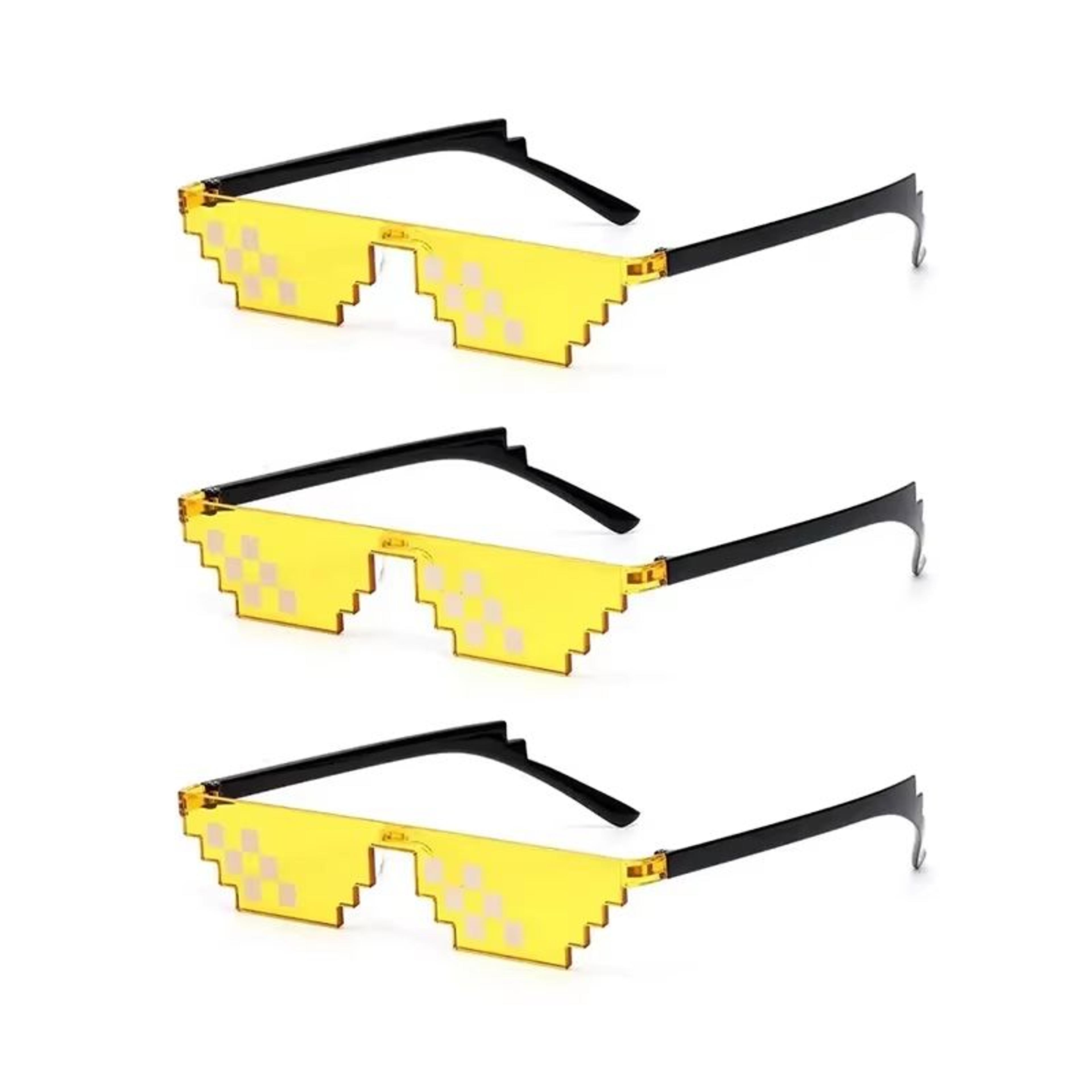 Mosaic Trick Sunglasses Deal With It Pixel Black Cool Joke Glasses 14