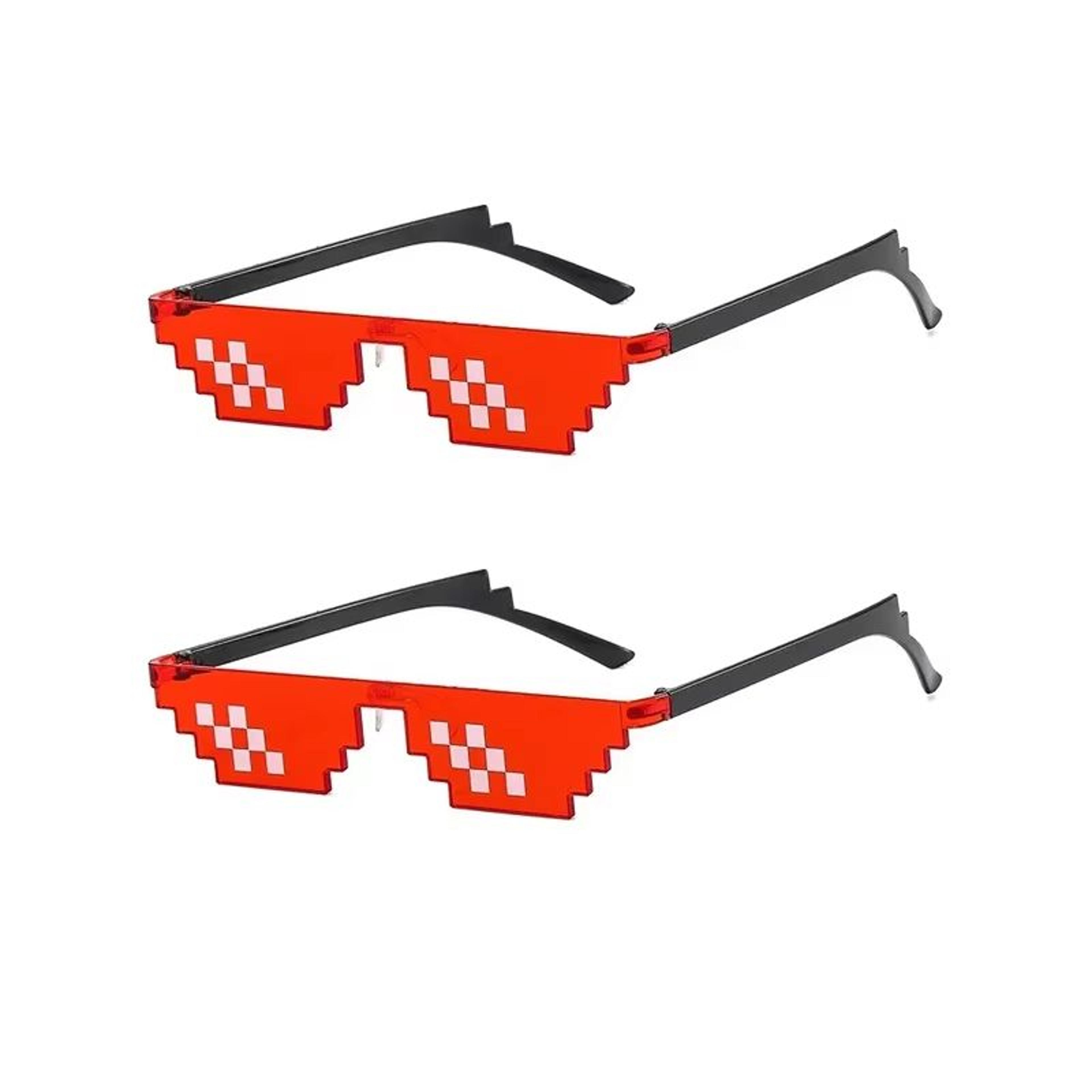 Mosaic Trick Sunglasses Deal With It Pixel Black Cool Joke Glasses 6