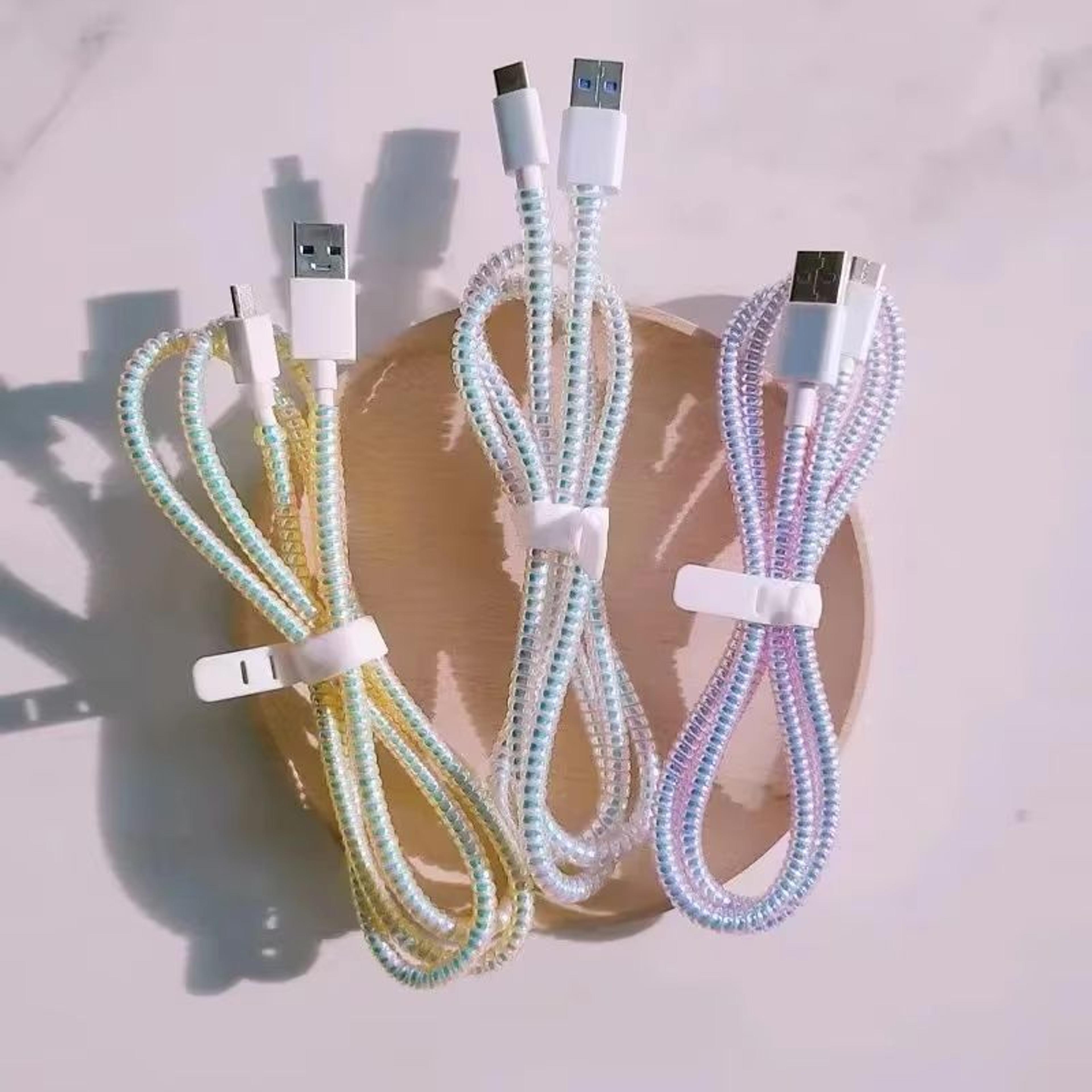Universal Spiral Laser Cable Protectors Data Cord Organizer Sleeve For Phone Chargers 0