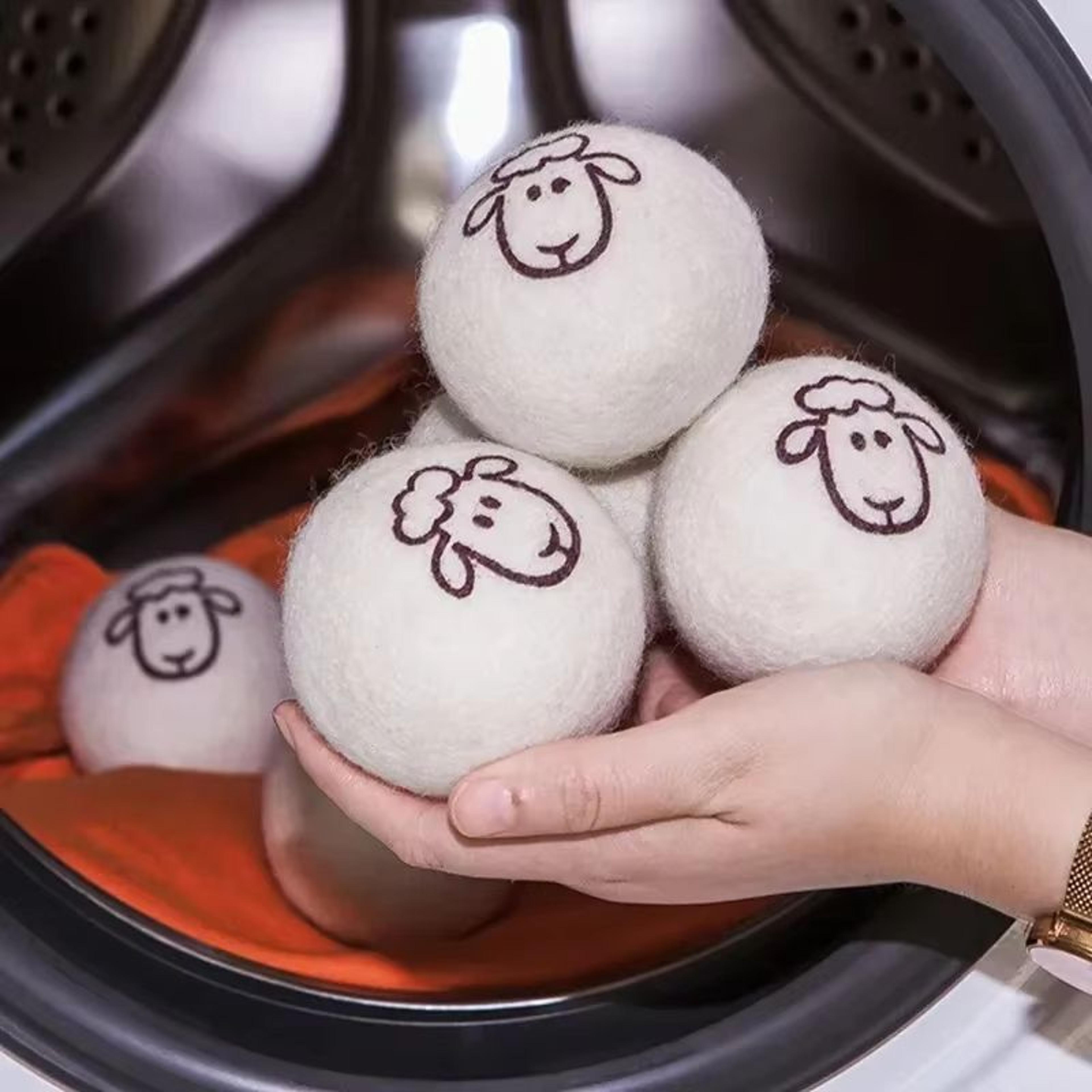 Reusable Wool Dryer Balls Natural Fabric Softener Laundry Set 5