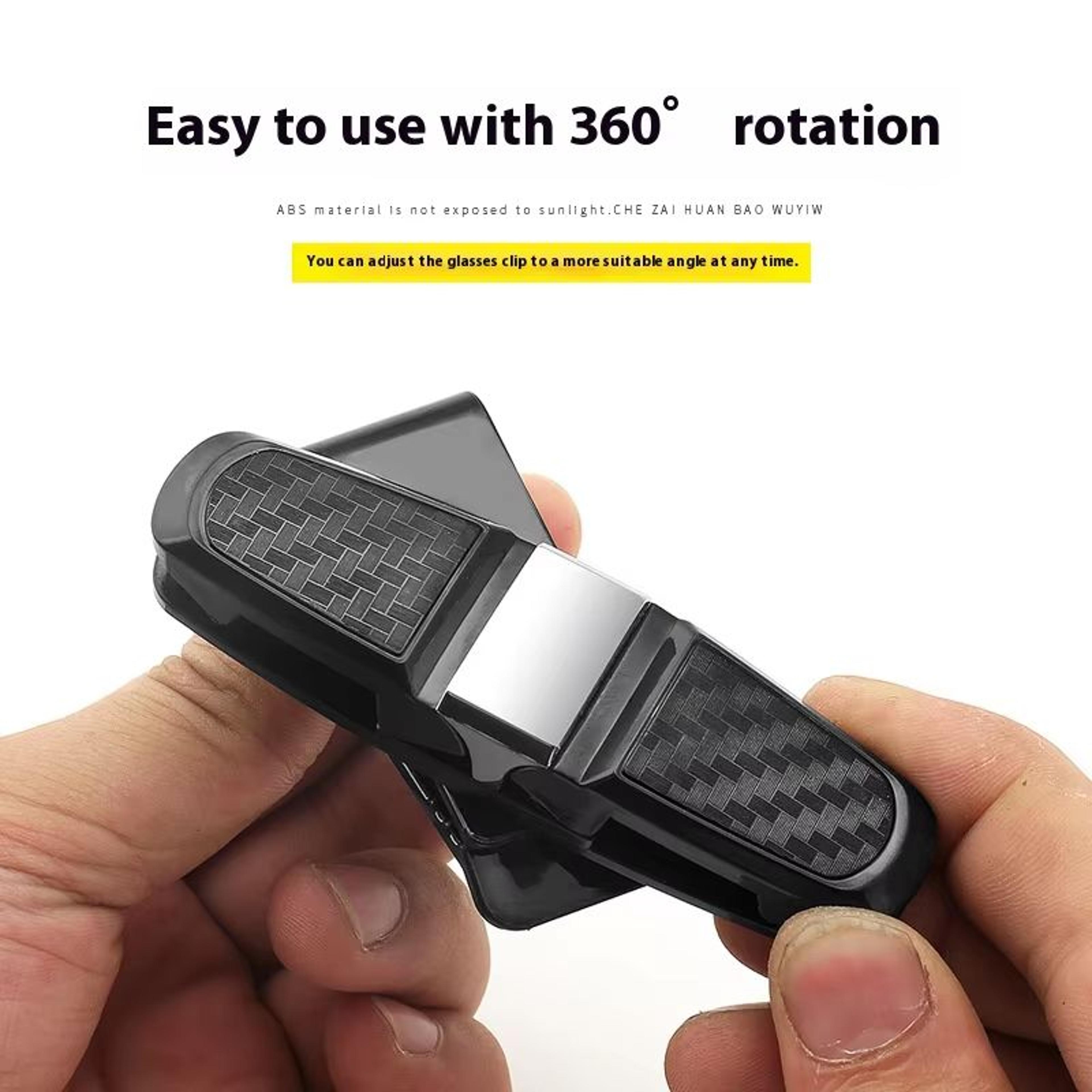 80Degree Rotating MultiFunctional Car Eyeglass Storage Clip Holder For Easy Access 0