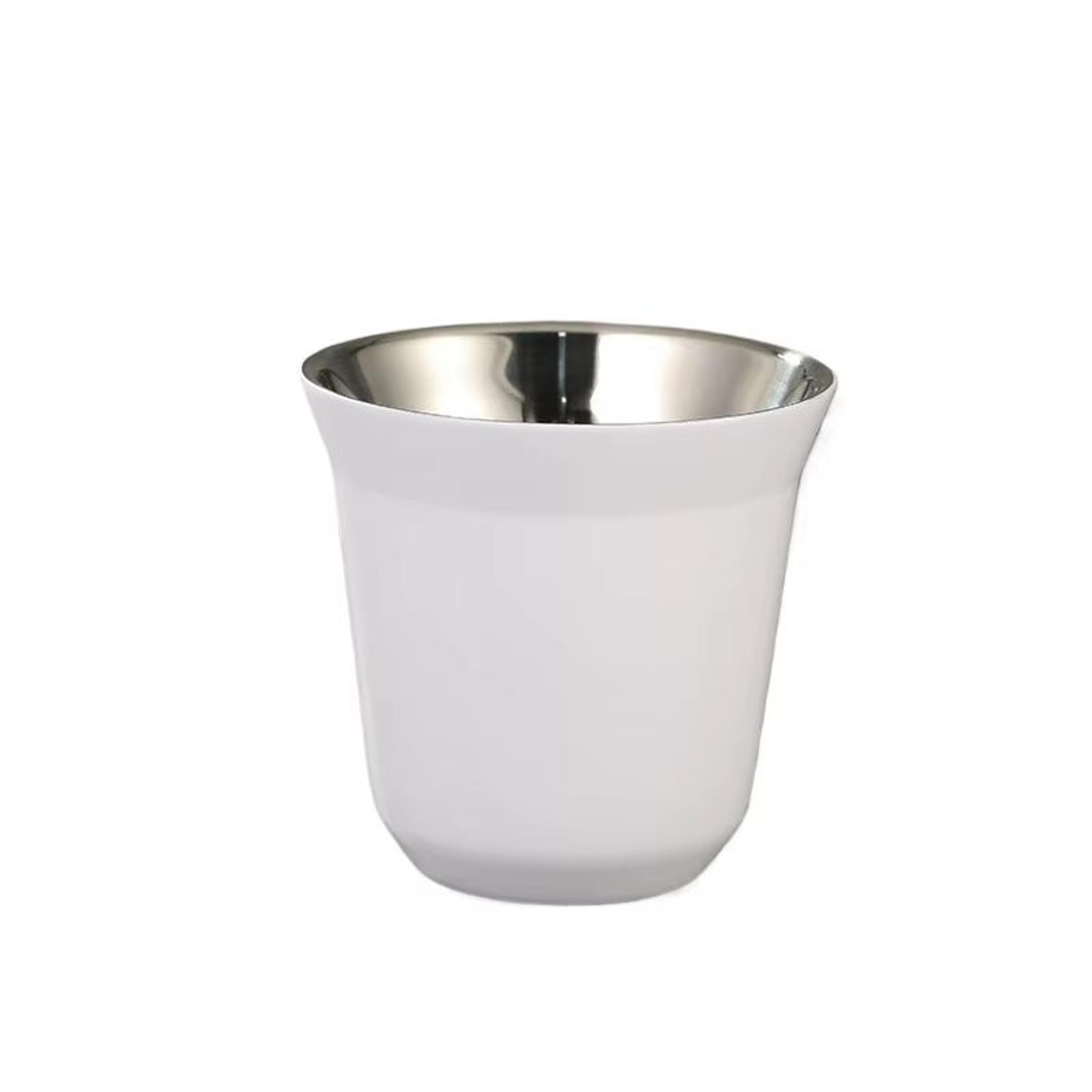 Stainless Steel DoubleLayer Flat Bottom Coffee Water Cup 80ml 271 Fl Oz 9