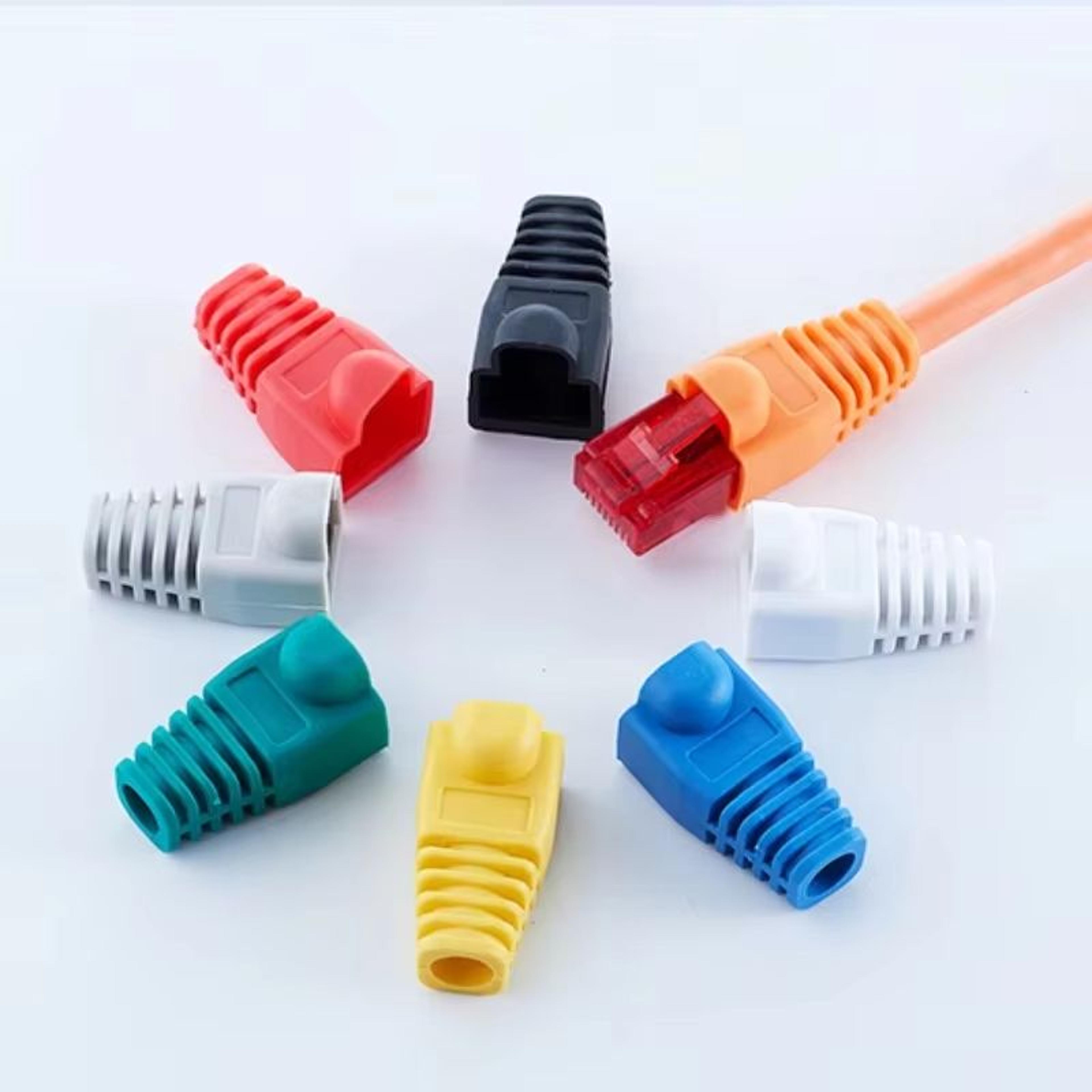 Mixed Color CAT5E CAT6 RJ45 Ethernet Cable Strain Relief Boots Connector Plug Cover 2050100 Pcs 0