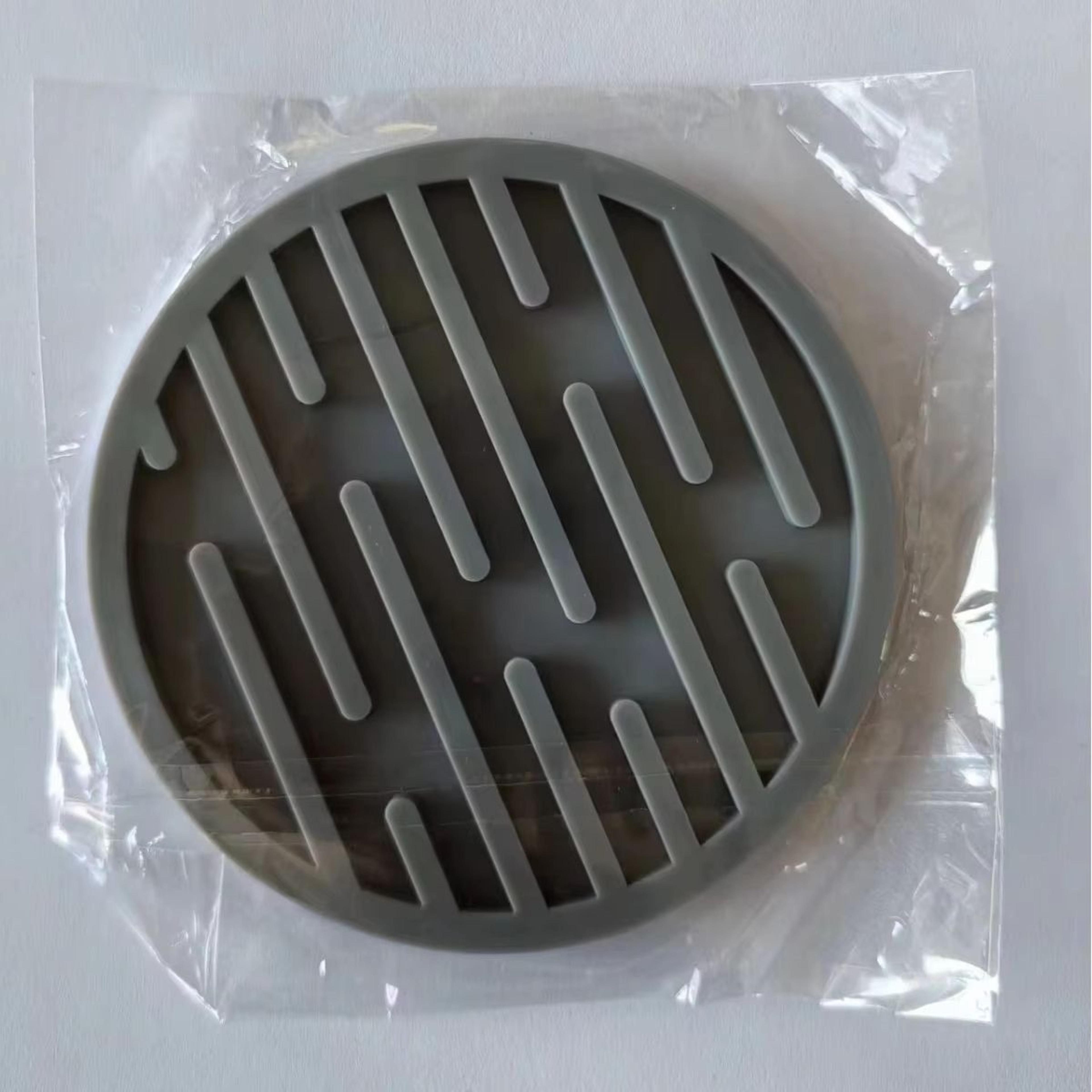 Round Silicone Coaster  Striped WaterDraining AntiSlip HeatResistant Beverage Coaster 11