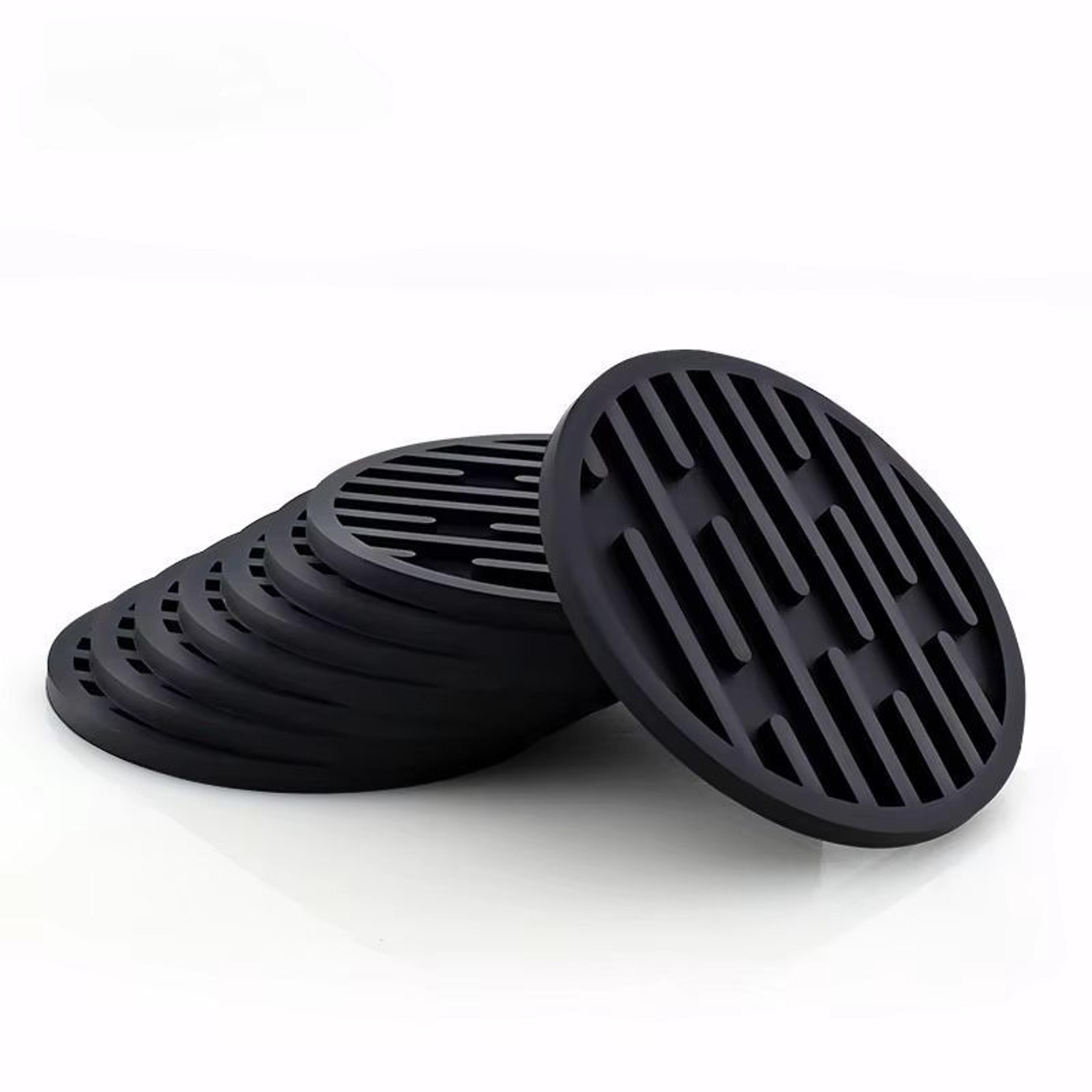 Round Silicone Coaster  Striped WaterDraining AntiSlip HeatResistant Beverage Coaster 5