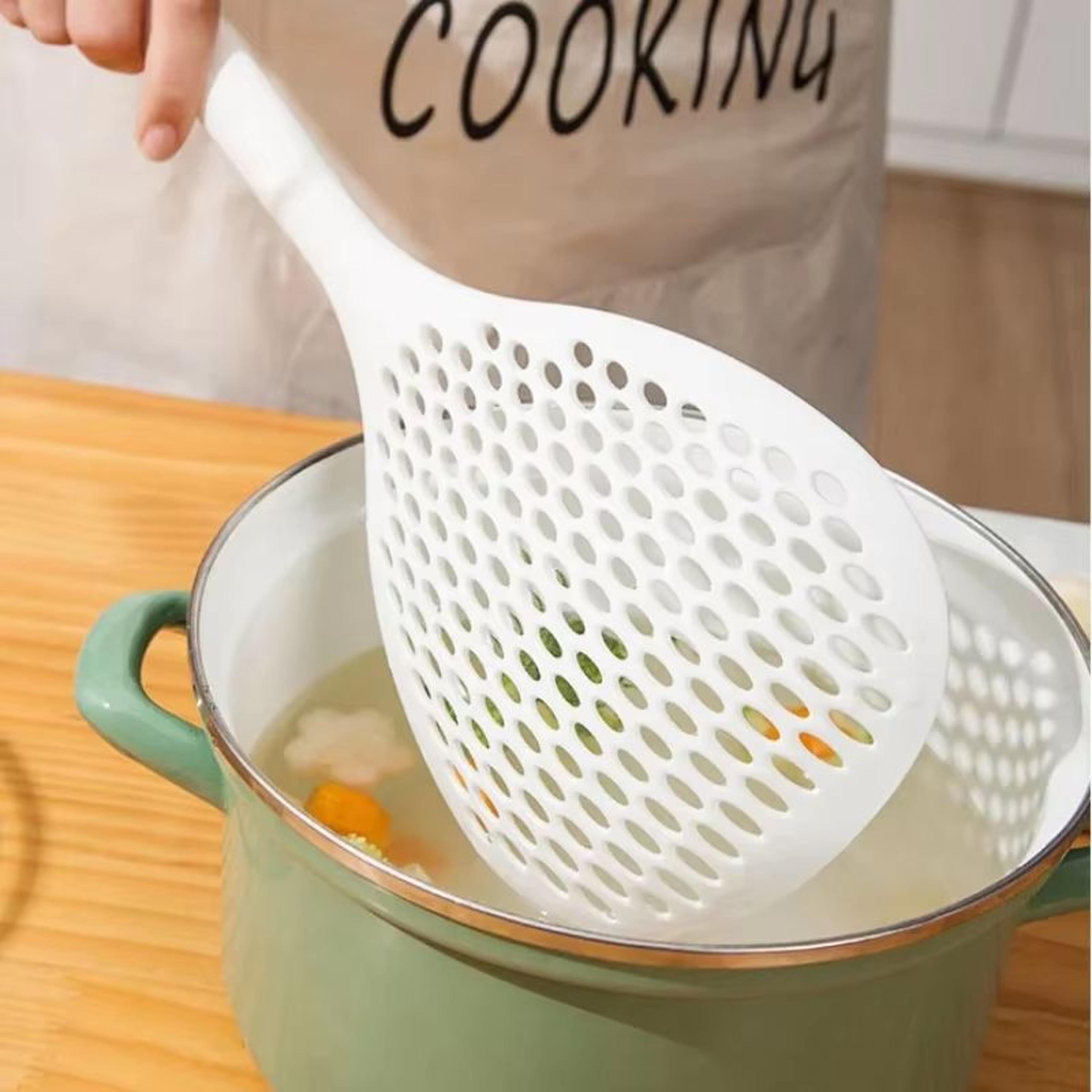 Large Nylon Colander Spoon  Thickened Long Handle With Dense Holes Perfect For Fishing Noodles And  1