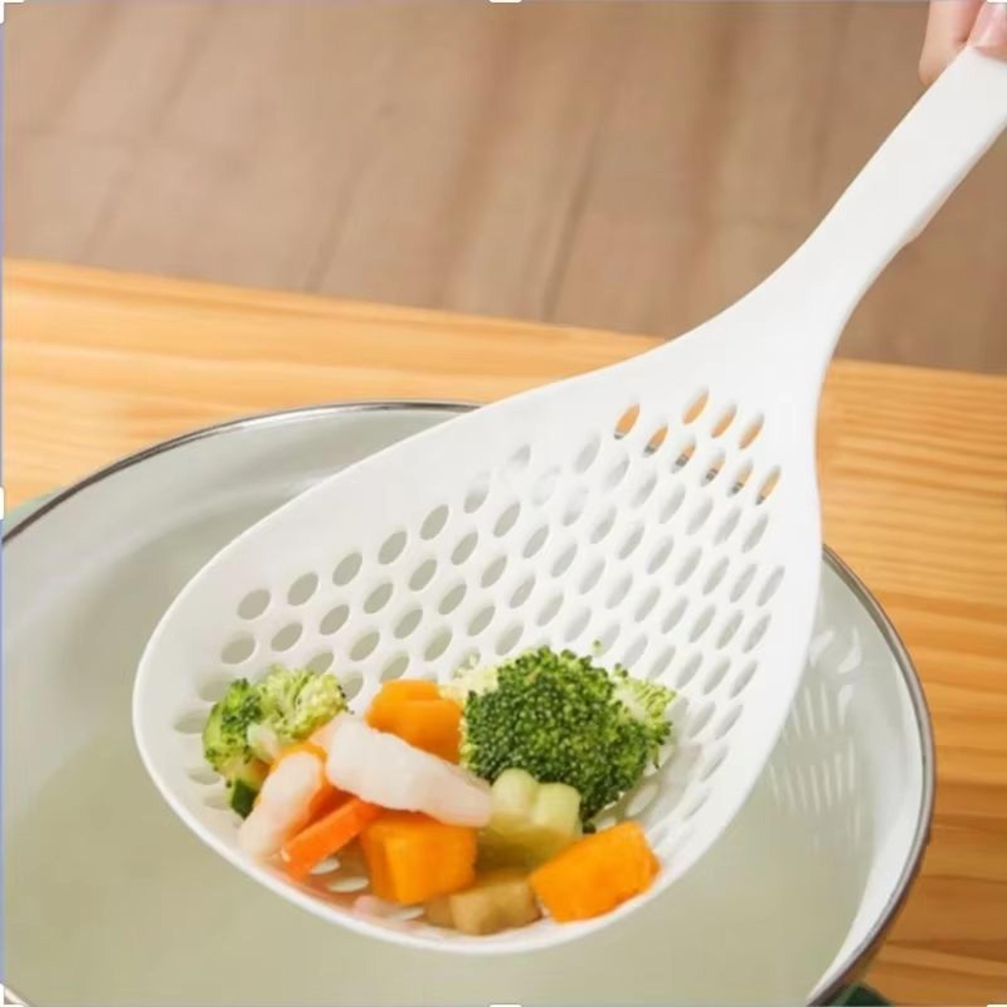 Large Nylon Colander Spoon  Thickened Long Handle With Dense Holes Perfect For Fishing Noodles And  3