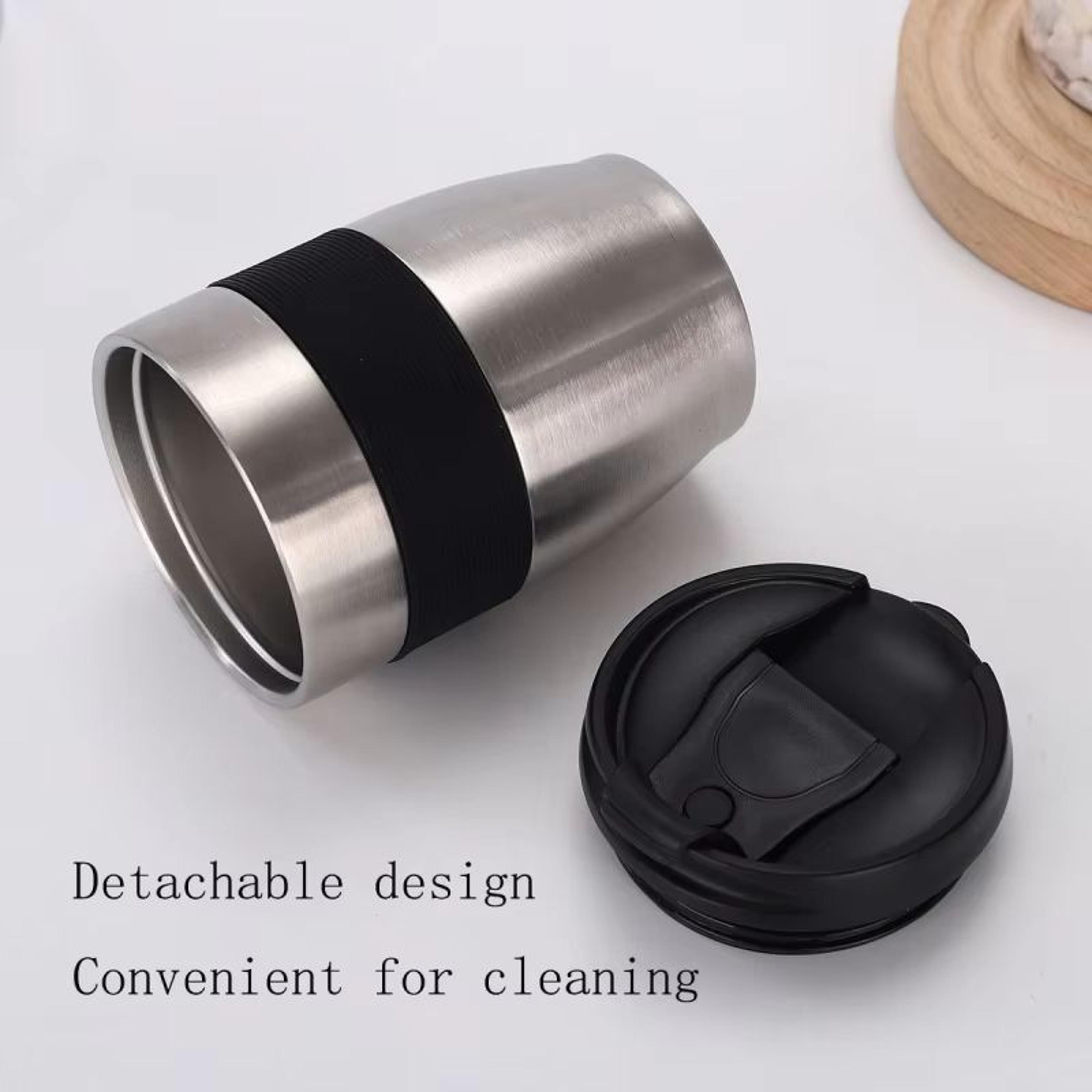 New DoubleLayer Vacuum Stainless Steel Thermos Cup  Direct Drinking Coffee Cup With Lid AntiScaldin 4
