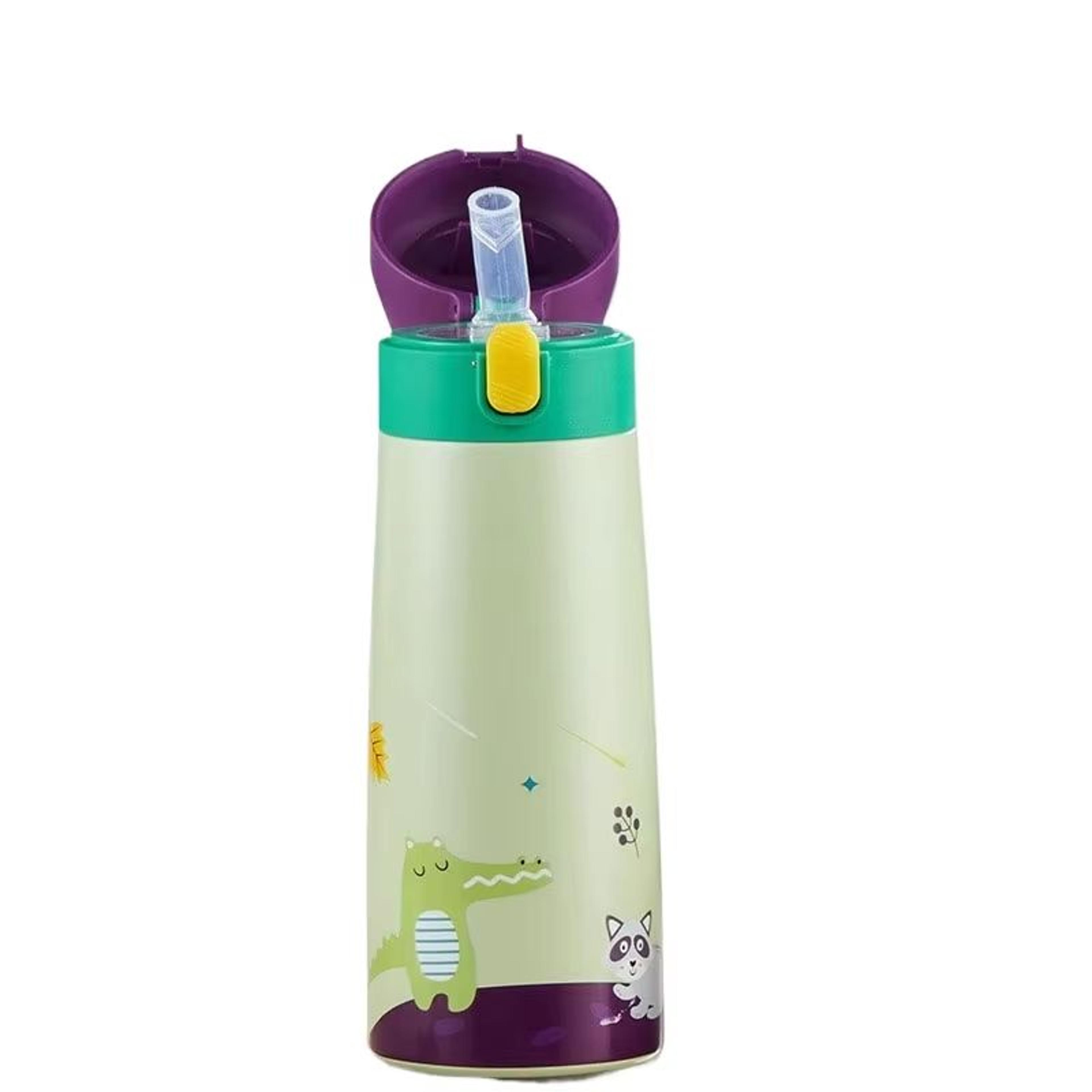 Childrens LargeCapacity Stainless Steel Thermos Cup With Straw  Cute Animal Print Water Bottle For  9