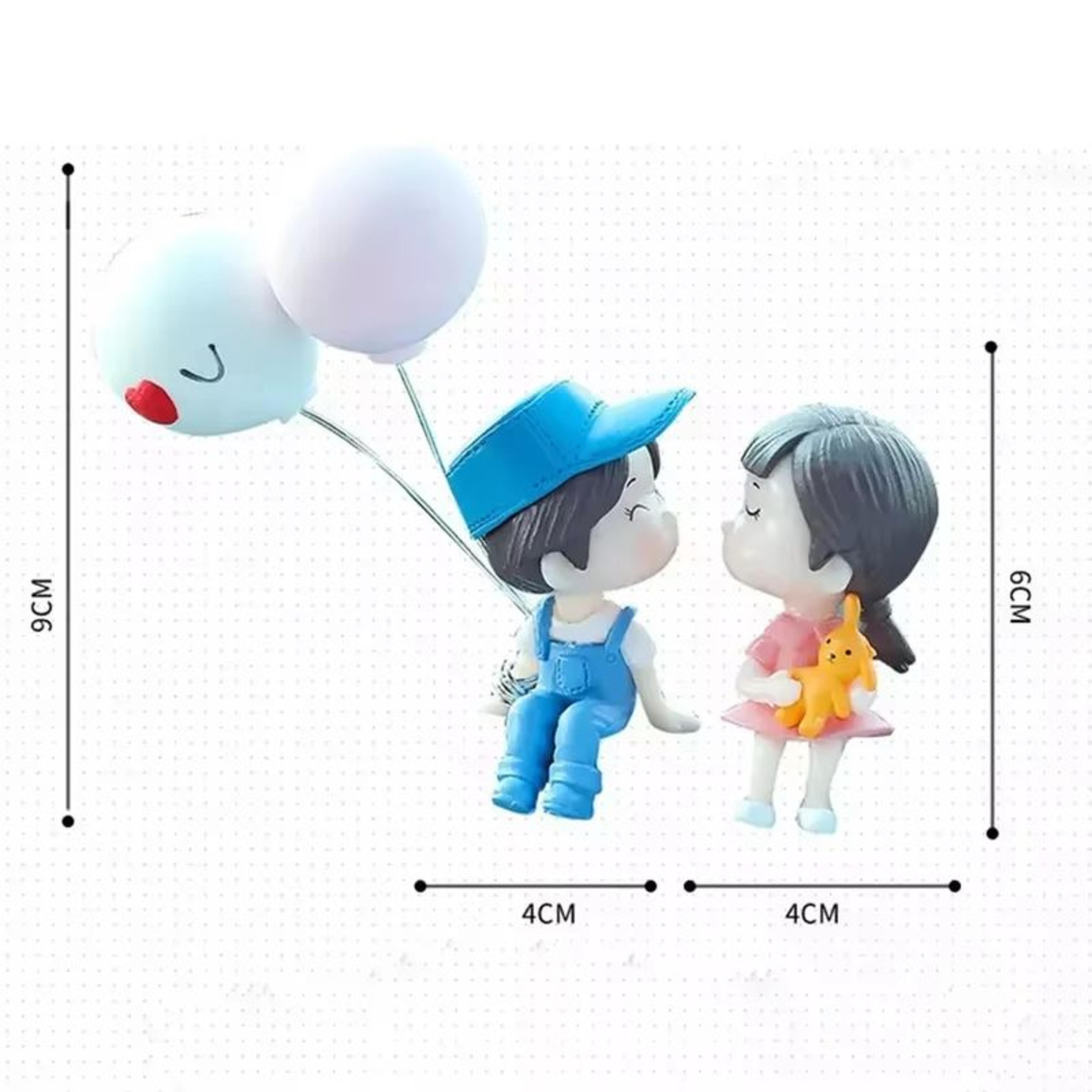 Car Interior Cute Cartoon Balloon Ornament  Dashboard Decoration For Couples 12 Pcs 4
